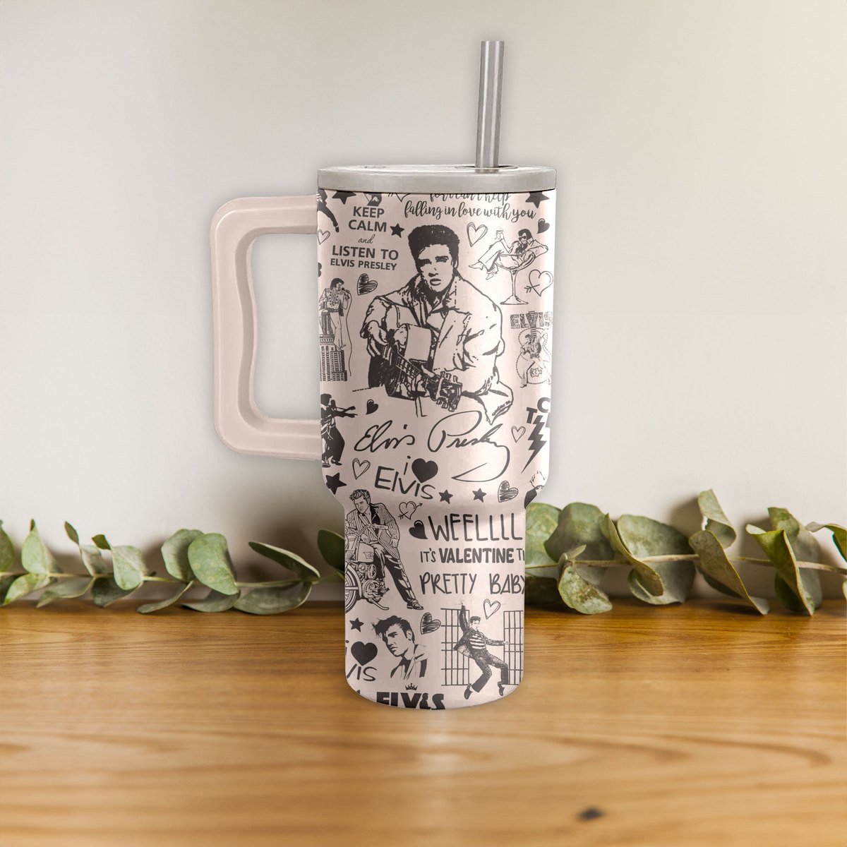 Elvis Presley Music Custom Stanley Cup 40 oz 30 oz Tumbler With Handle