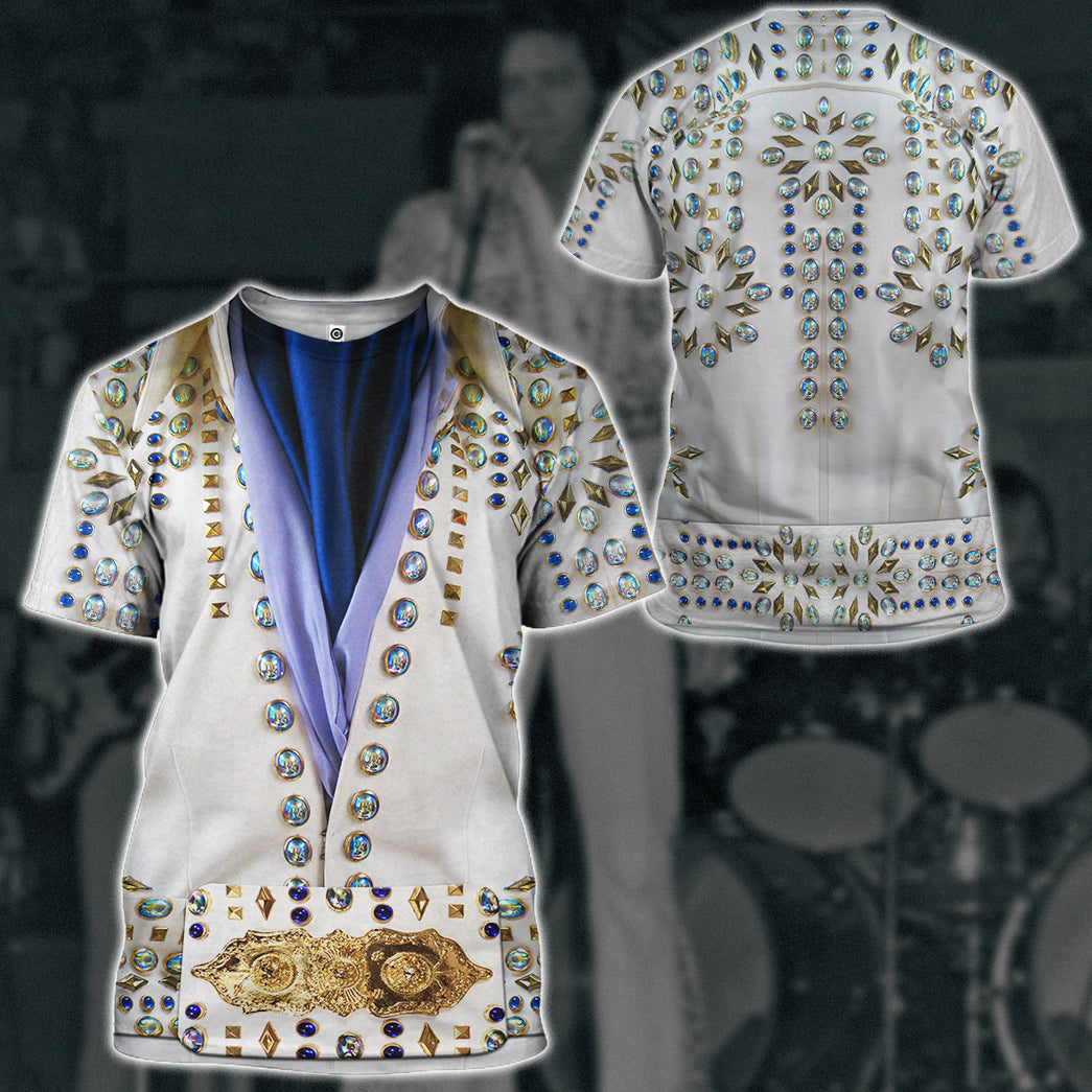 Elvis Presley Snowflake suit Costume Hoodie Sweatshirt T-Shirt Sweatpants Tracksuit - Stormmerch Exclusive