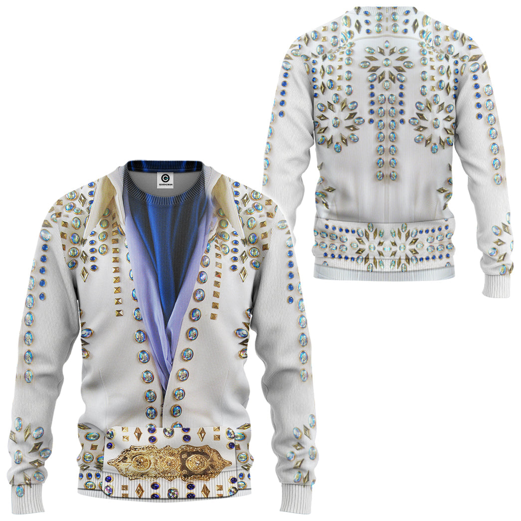 Elvis Presley Snowflake suit Costume Hoodie Sweatshirt T-Shirt Sweatpants Tracksuit - Stormmerch Exclusive