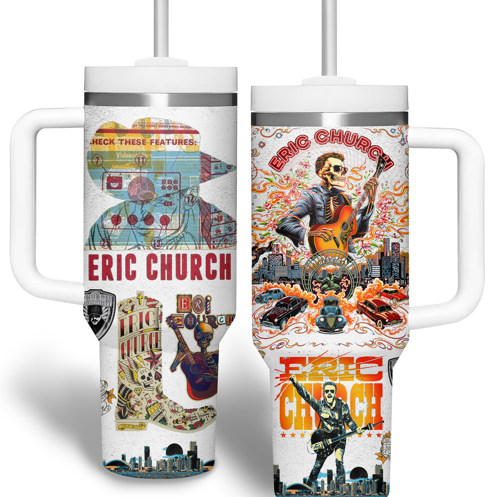 Eric Church Music Custom Stanley Cup 40 oz 30 oz Tumbler With Handle