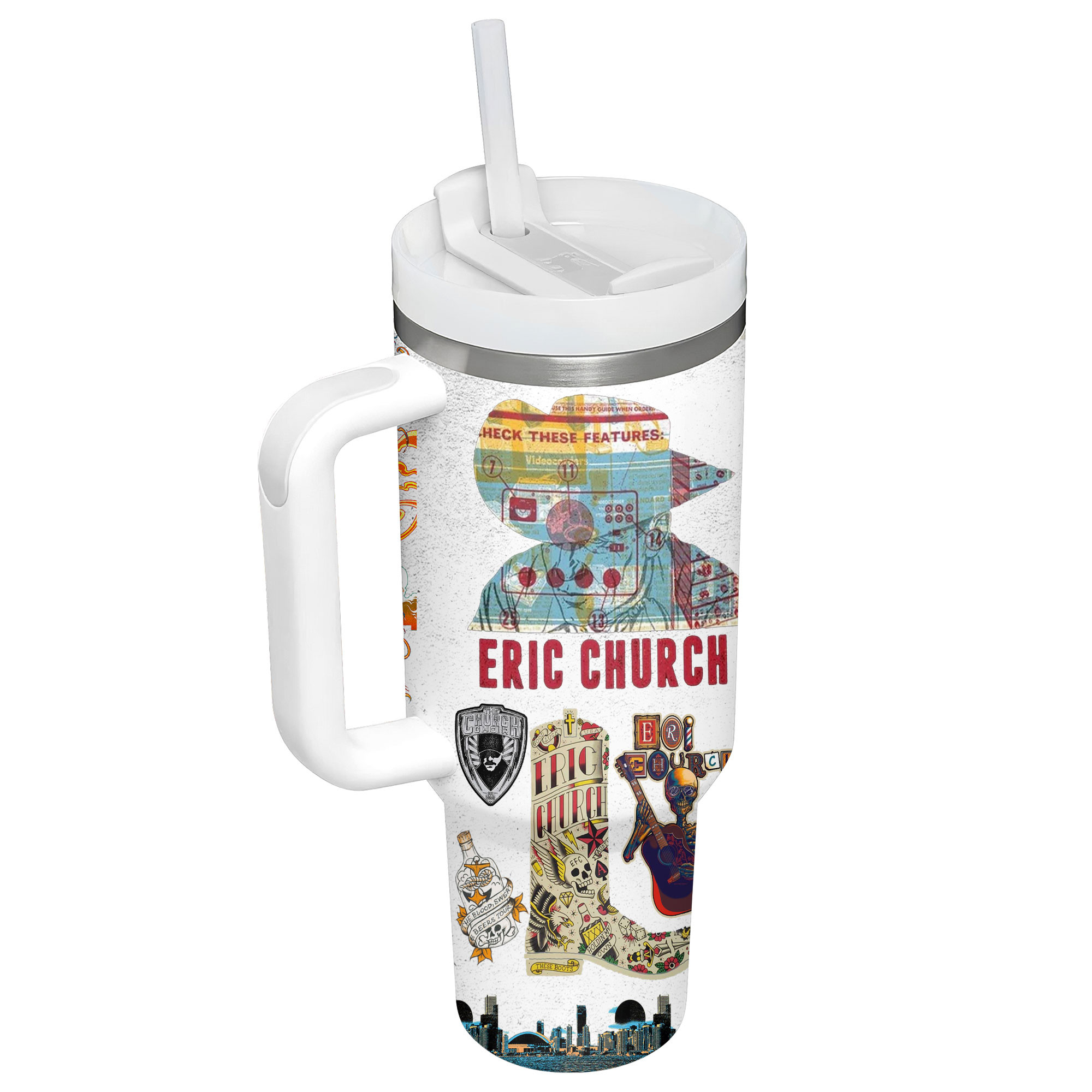 Eric Church Music Custom Stanley Cup 40 oz 30 oz Tumbler With Handle