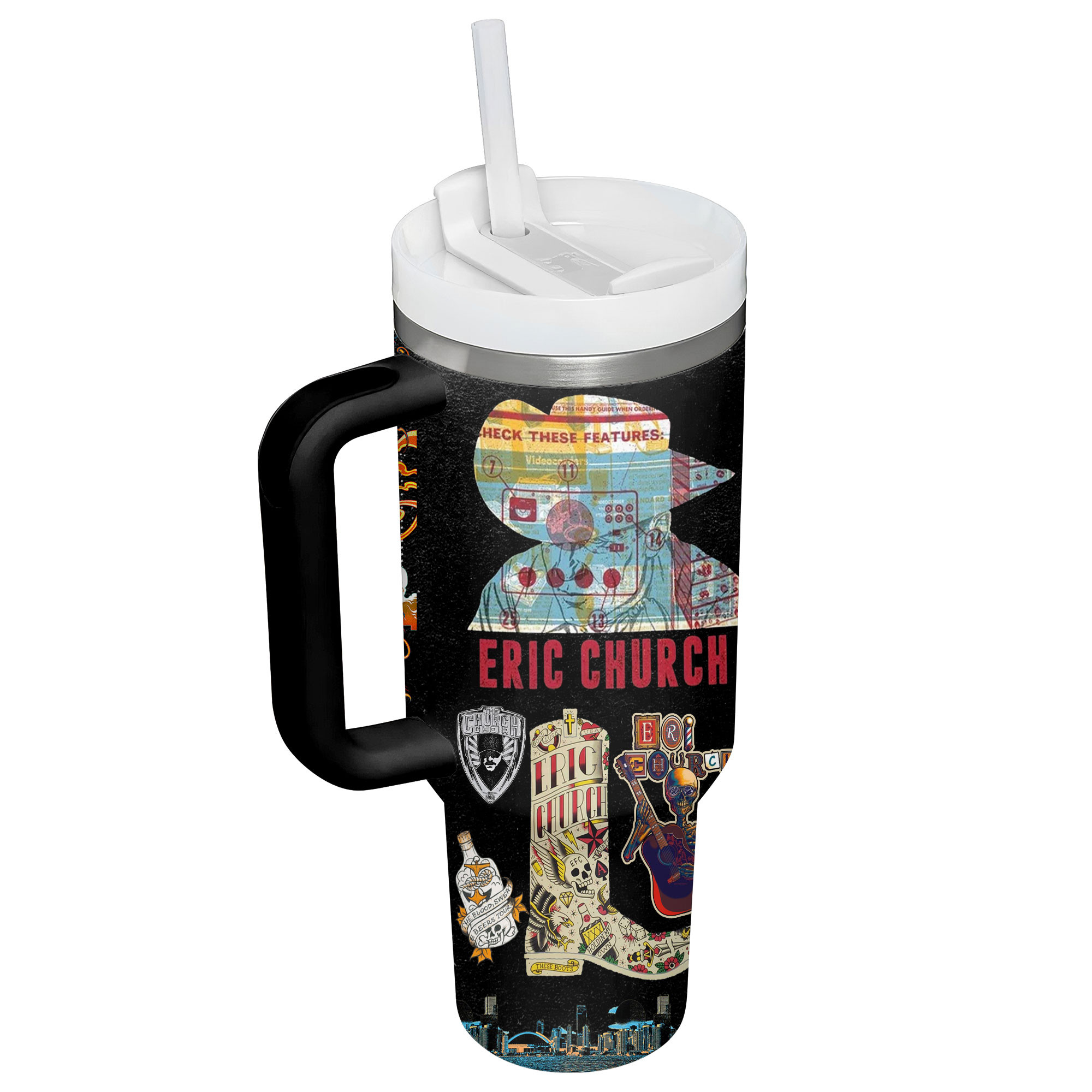 Eric Church Music Custom Stanley Cup 40 oz 30 oz Tumbler With Handle