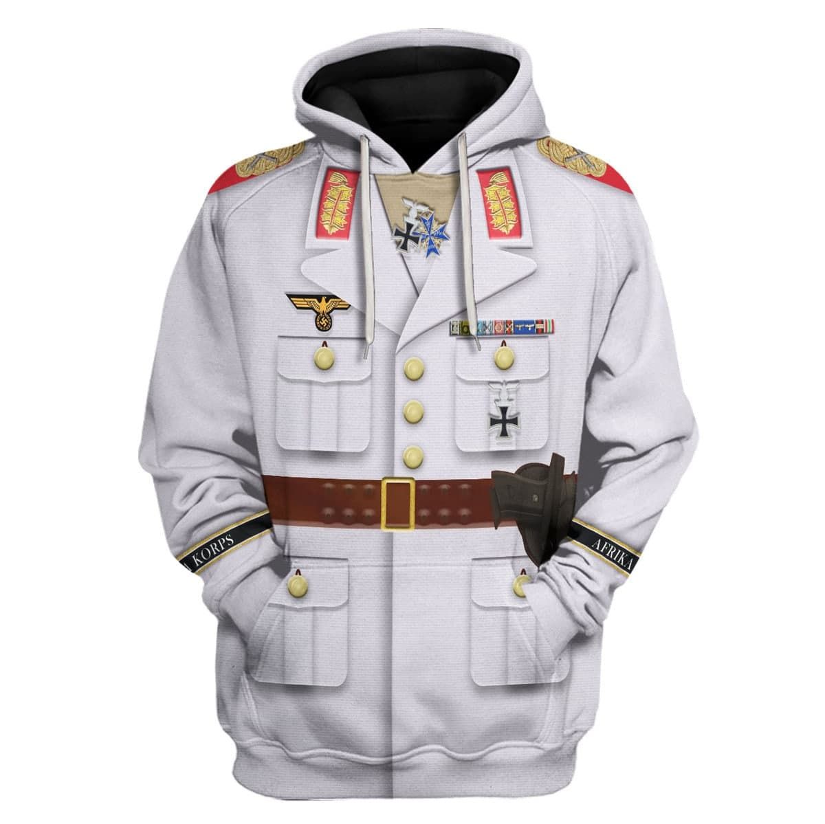 Erwin Rommel WWII German Soldier Costume Hoodie Sweatshirt T-Shirt Sweatpants Tracksuit - Stormmerch Exclusive