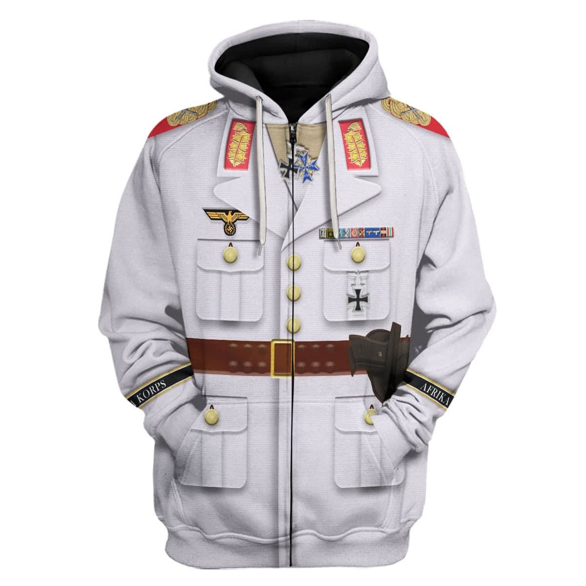 Erwin Rommel WWII German Soldier Costume Hoodie Sweatshirt T-Shirt Sweatpants Tracksuit - Stormmerch Exclusive