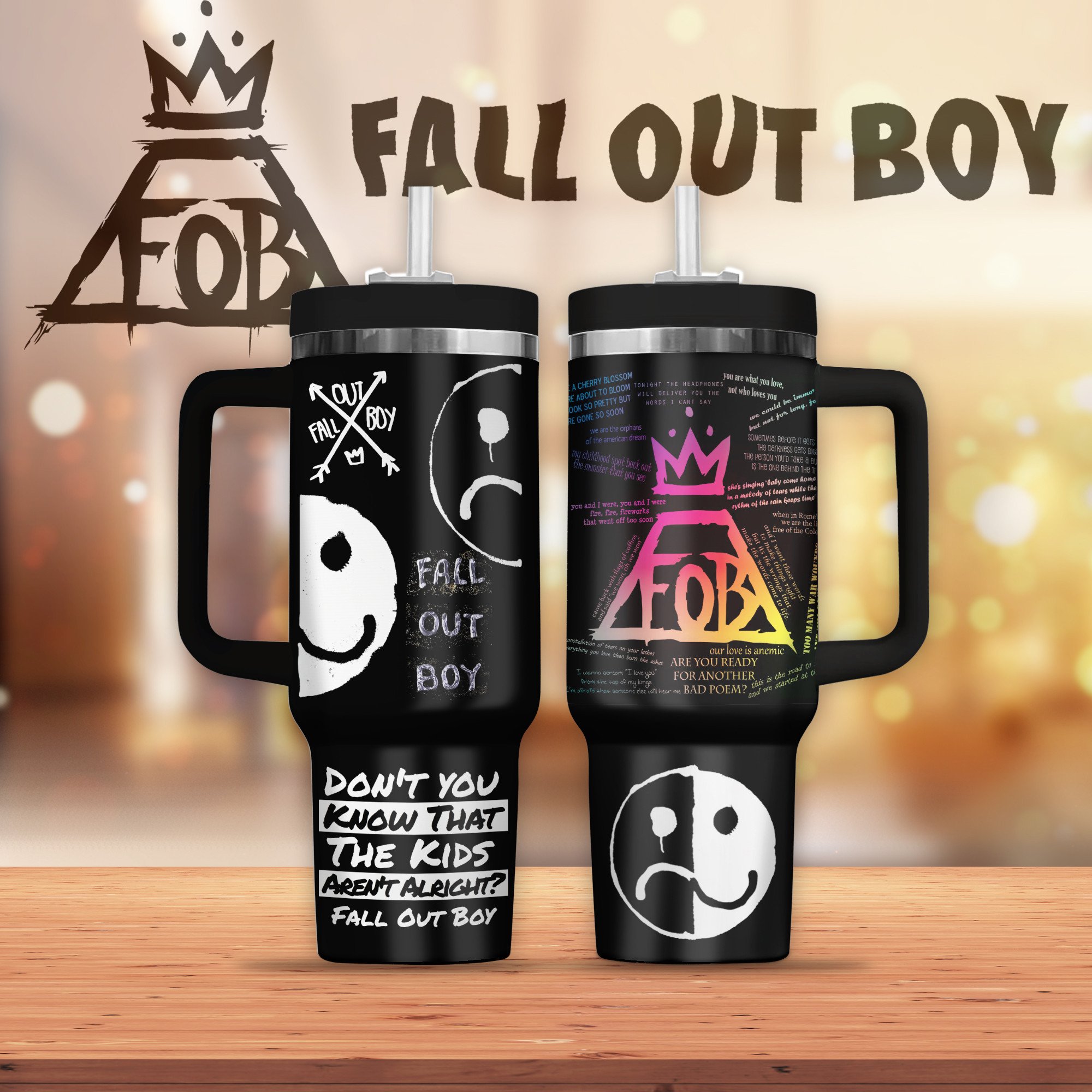 Fall Out Boy Music Custom Stanley Cup 40 oz 30 oz Tumbler With Handle