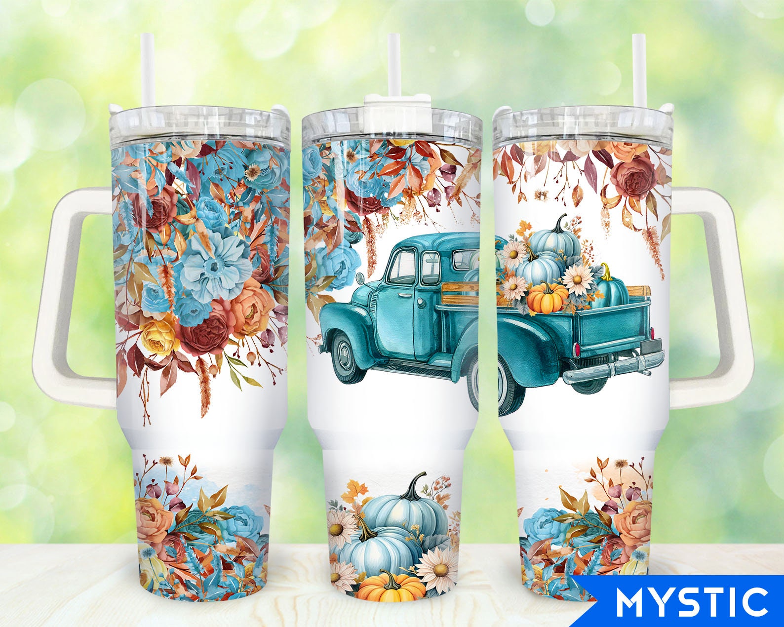 Fall Pumpkin Truck Custom Stanley Cup 40 oz 30 oz Tumbler With Handle