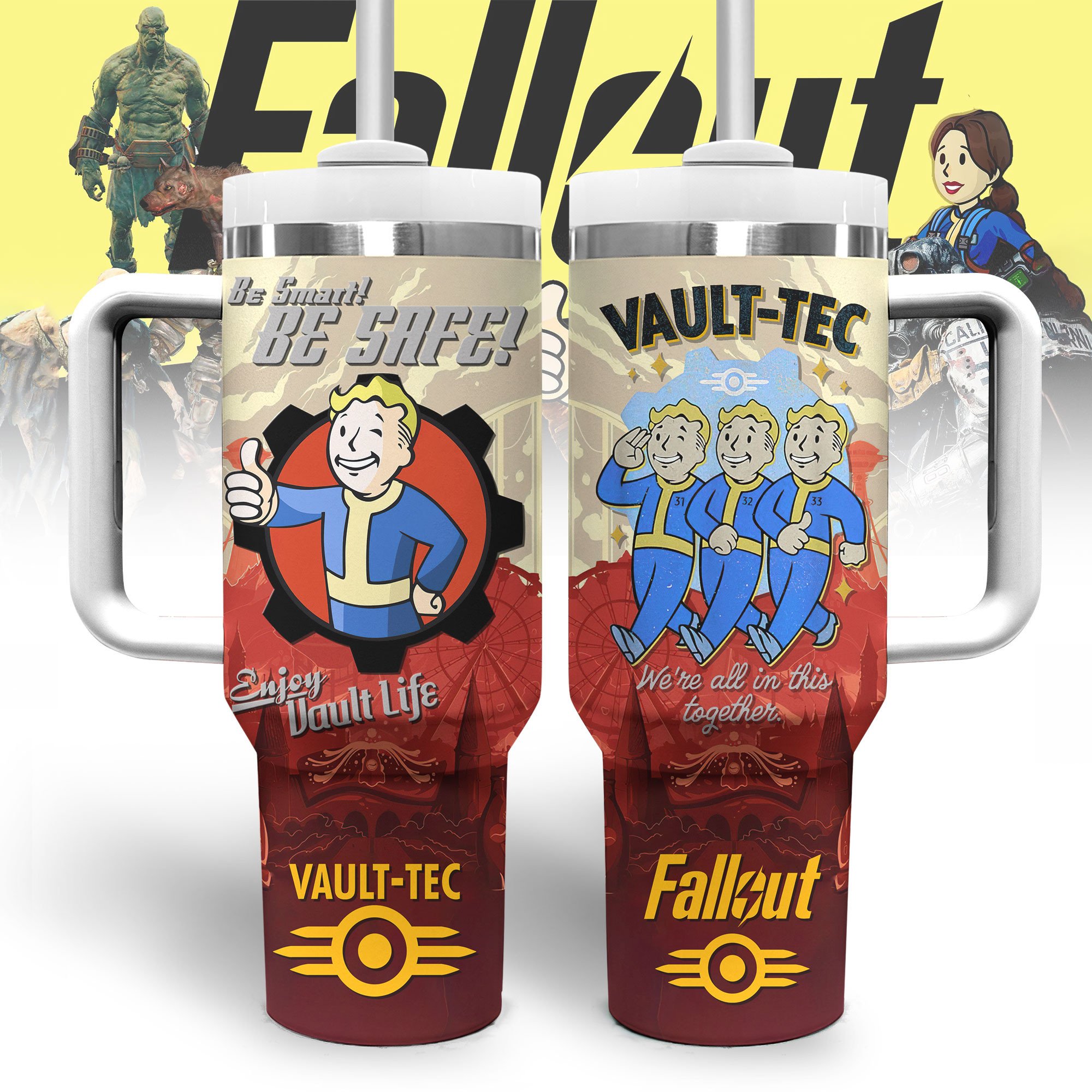 Fallout Vault-Tec Games Custom Stanley Cup 40 oz 30 oz Tumbler With Handle