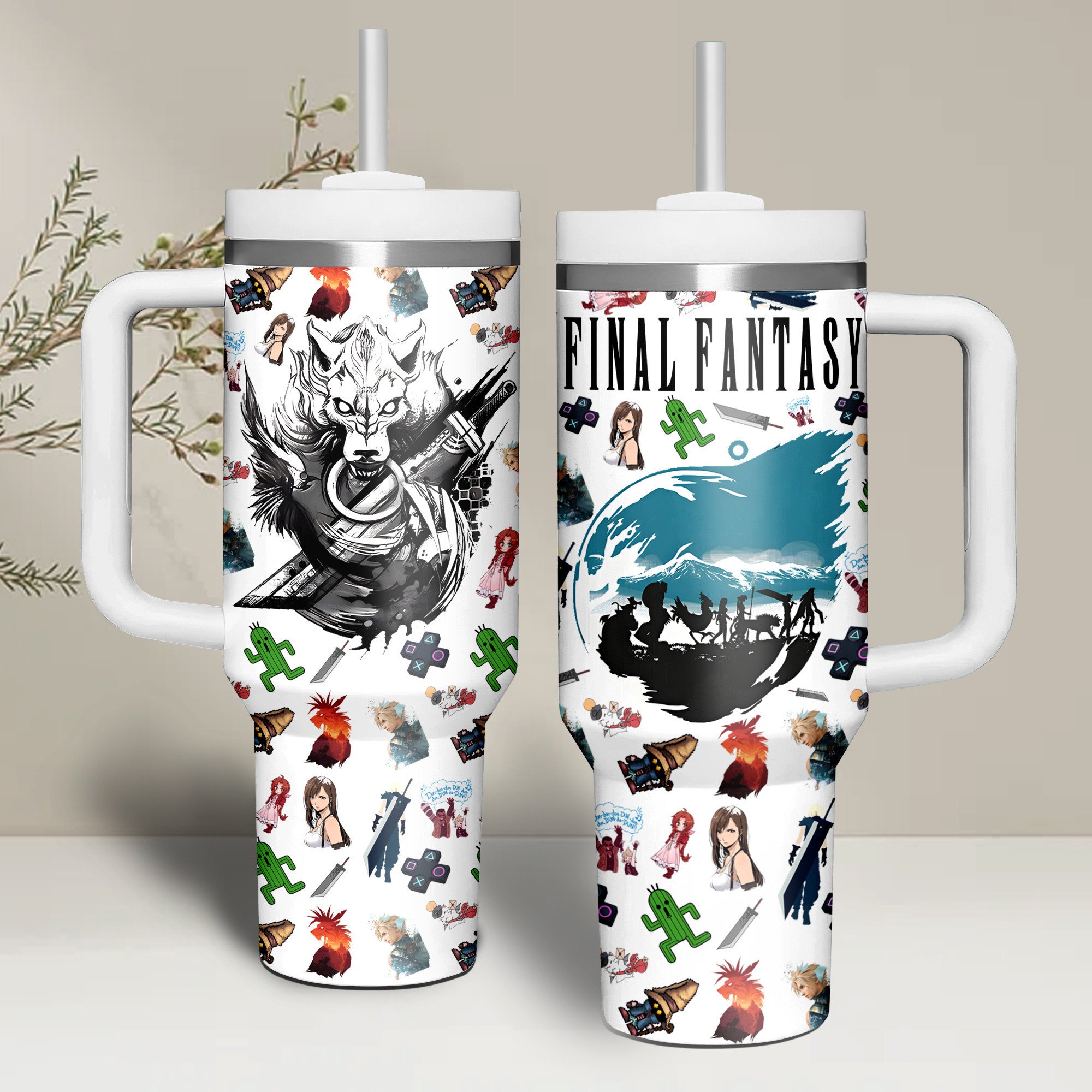 Final Fantasy Games Custom Stanley Cup 40 oz 30 oz Tumbler With Handle