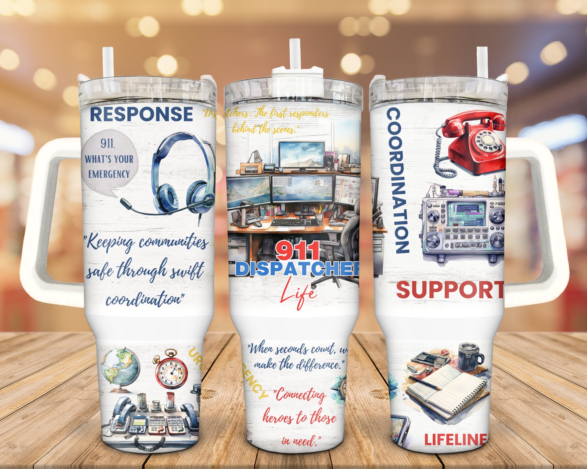 First Responders Life Custom Stanley Cup 40 oz 30 oz Tumbler With Handle