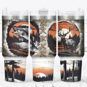Fishing And Deer Hunting Custom Stanley Cup 40 oz 30 oz Tumbler With Handle
