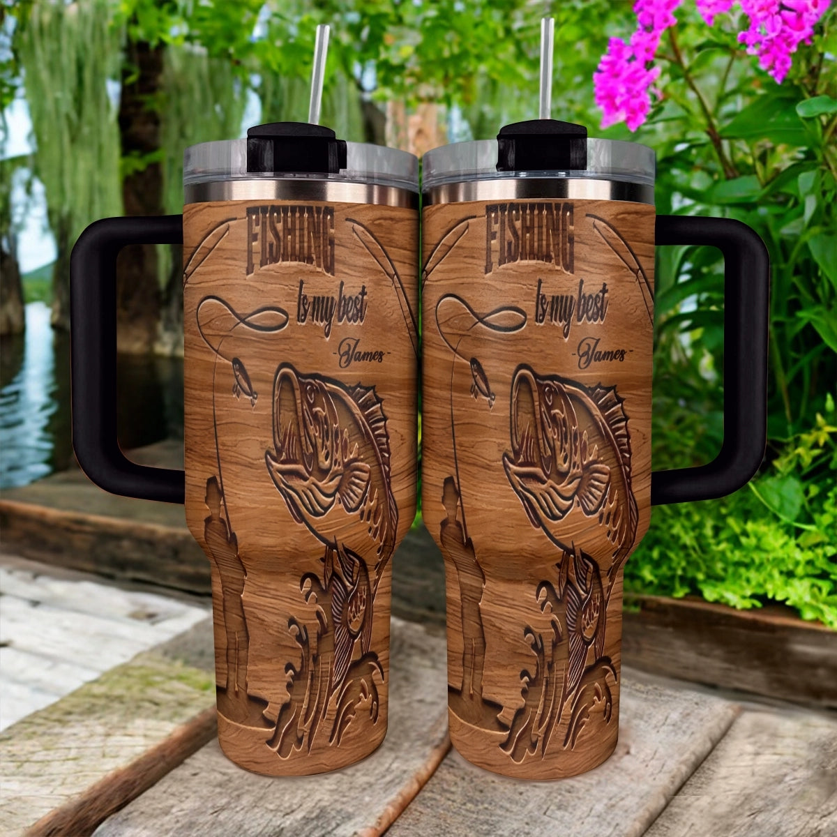 Fishing Custom Stanley Cup 40 oz 30 oz Tumbler With Handle