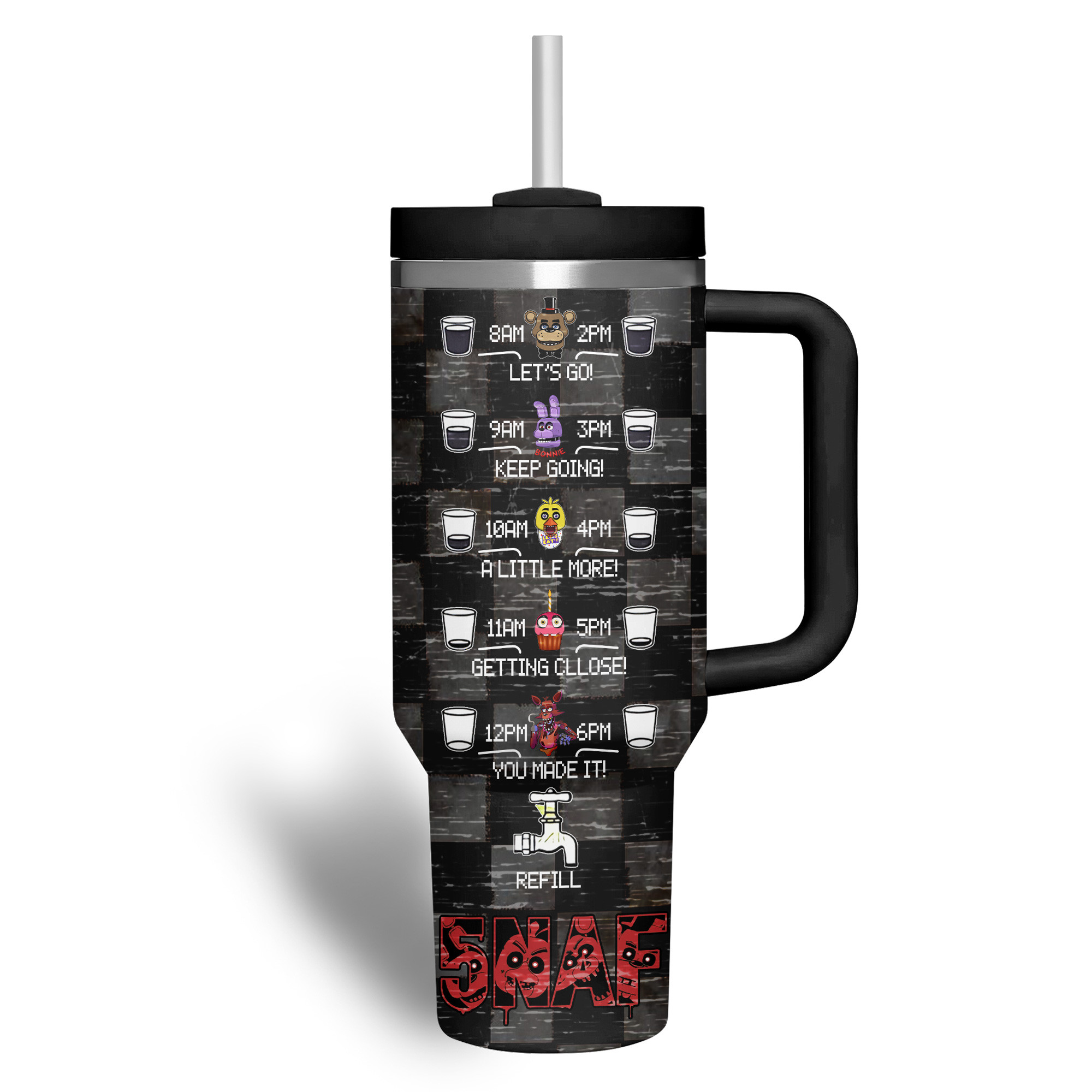 Five Nights at Freddy's Cartoon Custom Stanley Cup 40 oz 30 oz Tumbler With Handle