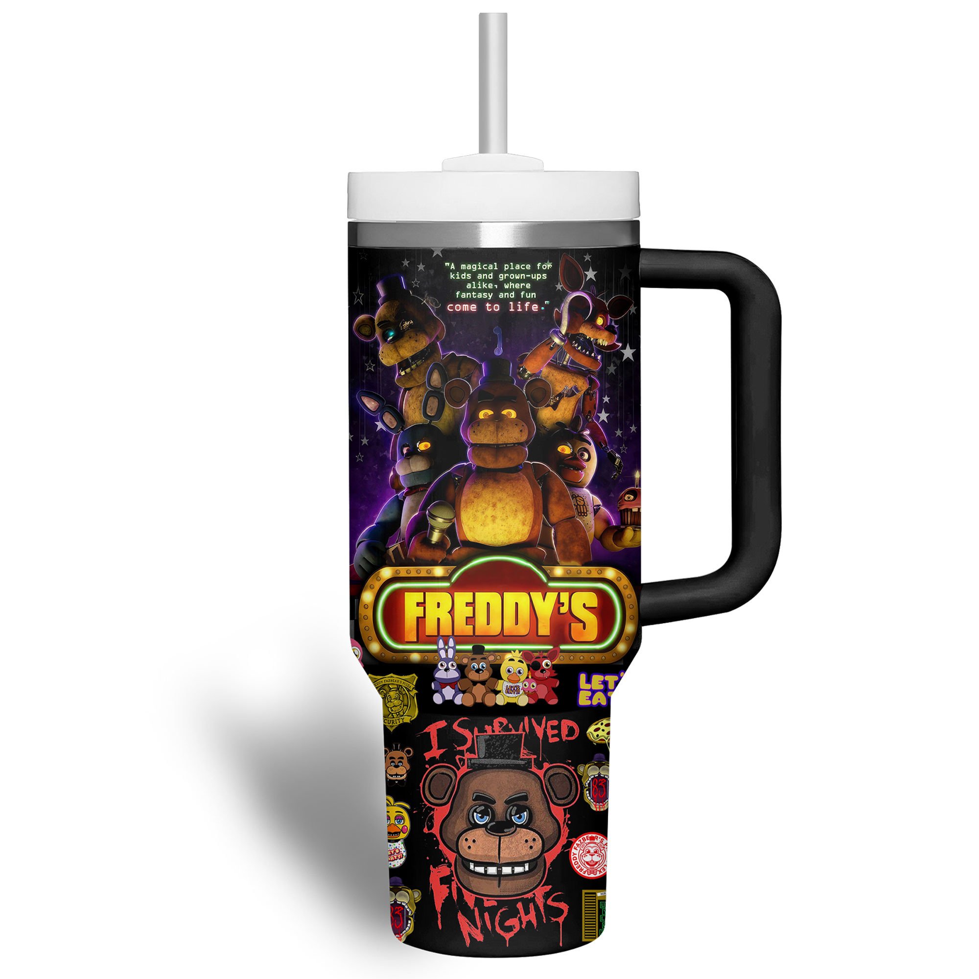 Five Nights at Freddy’s CartoonCustom Stanley Cup 40 oz 30 oz Tumbler With Handle