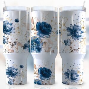 Floral Custom Stanley Cup 40 oz 30 oz Tumbler With Handle