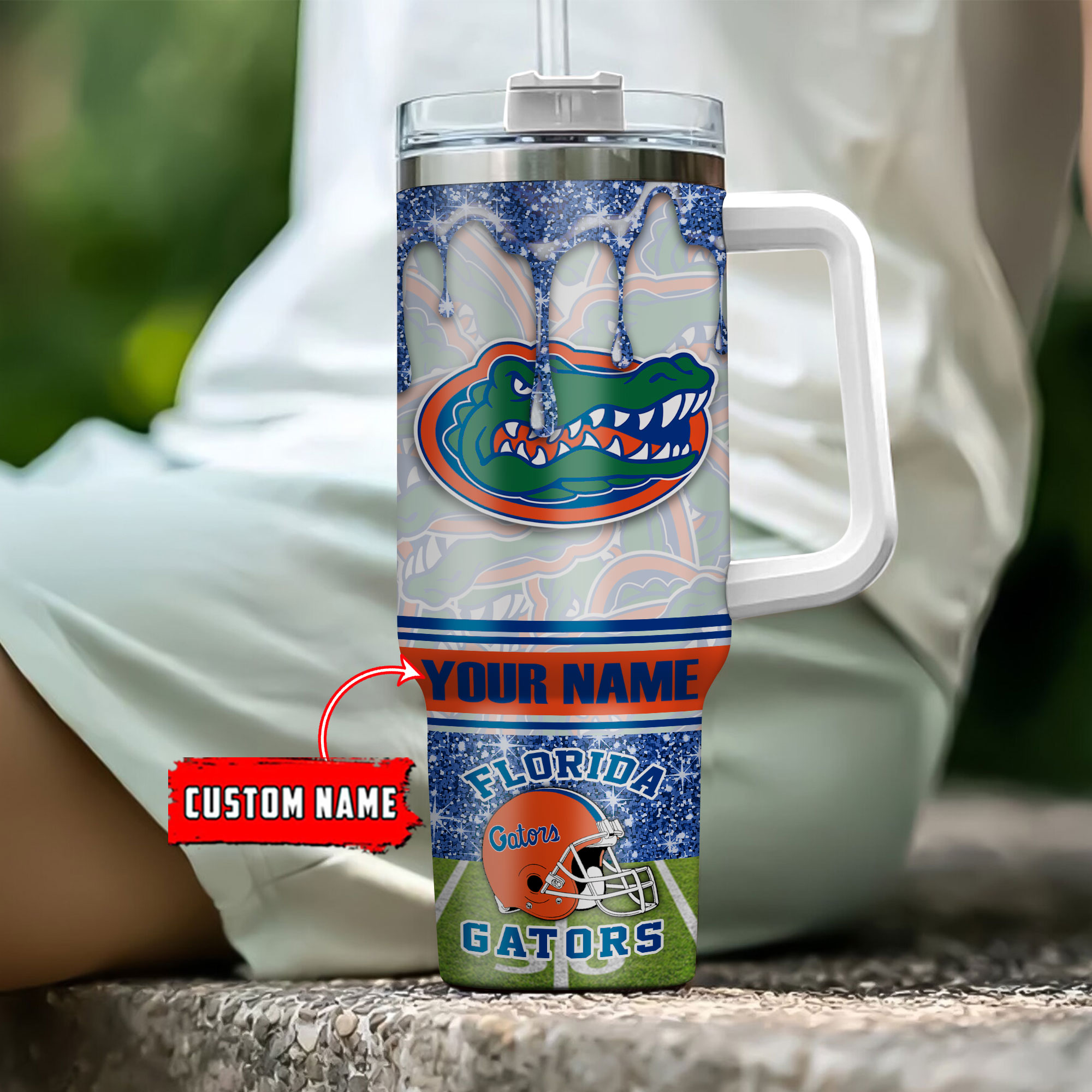 Florida Gators NCAA Glitter Custom Stanley Cup 40 oz 30 oz Tumbler With Handle
