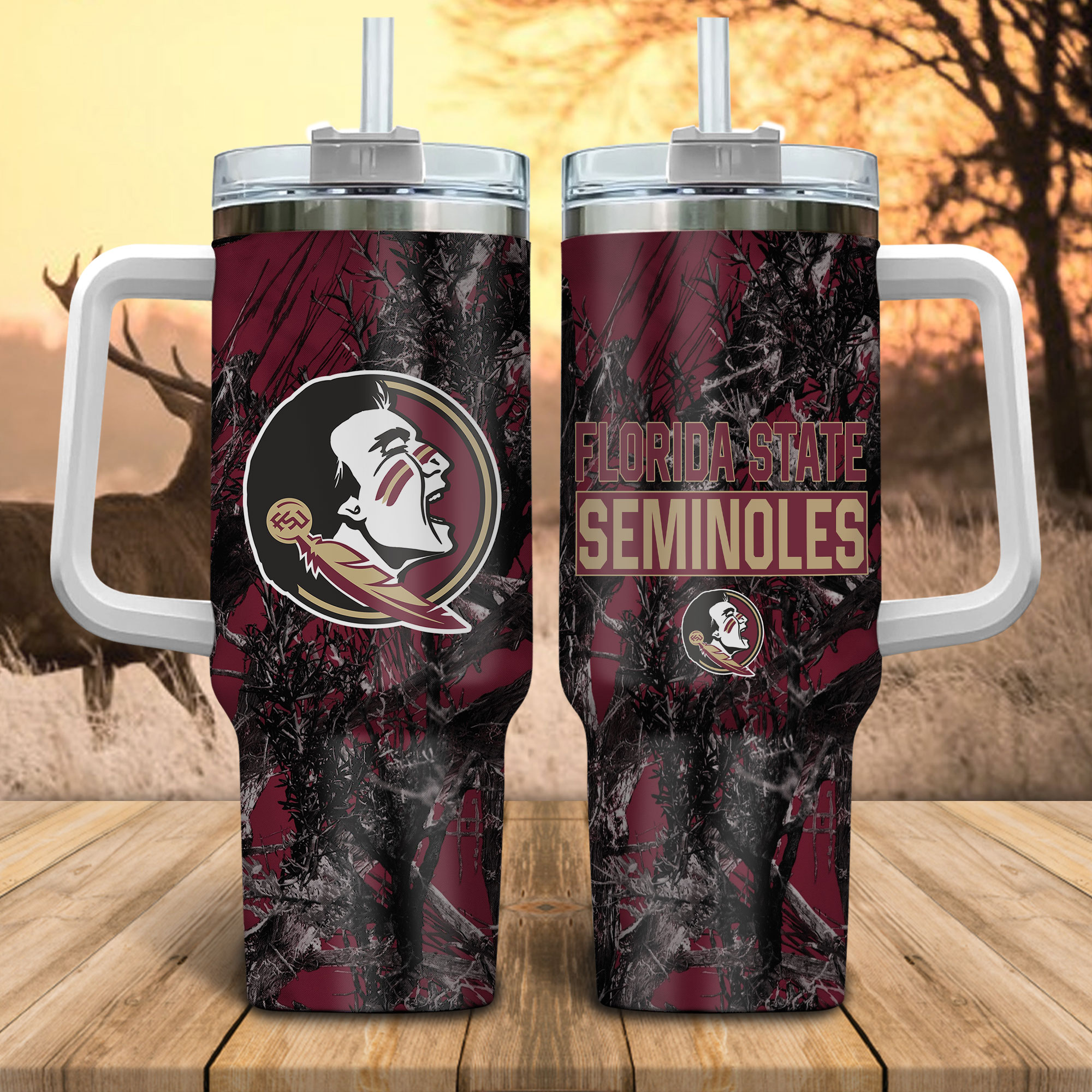 Florida State Seminoles NCAA Hunting Custom Stanley Cup 40 oz 30 oz Tumbler With Handle