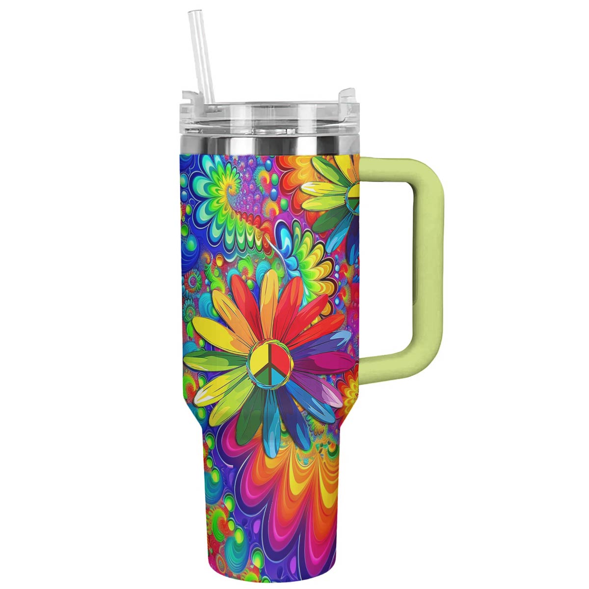 Flower Custom Stanley Cup 40 oz 30 oz Tumbler With Handle
