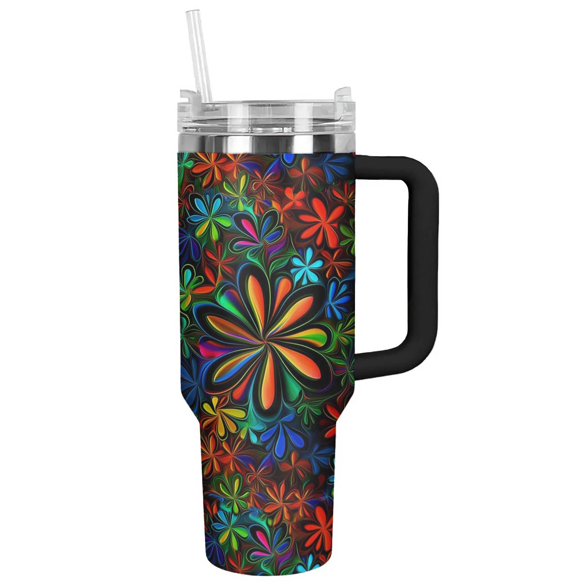 Flower Custom Stanley Cup 40 oz 30 oz Tumbler With Handle
