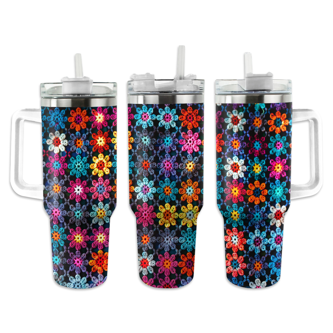 Flower Custom Stanley Cup 40 oz 30 oz Tumbler With Handle