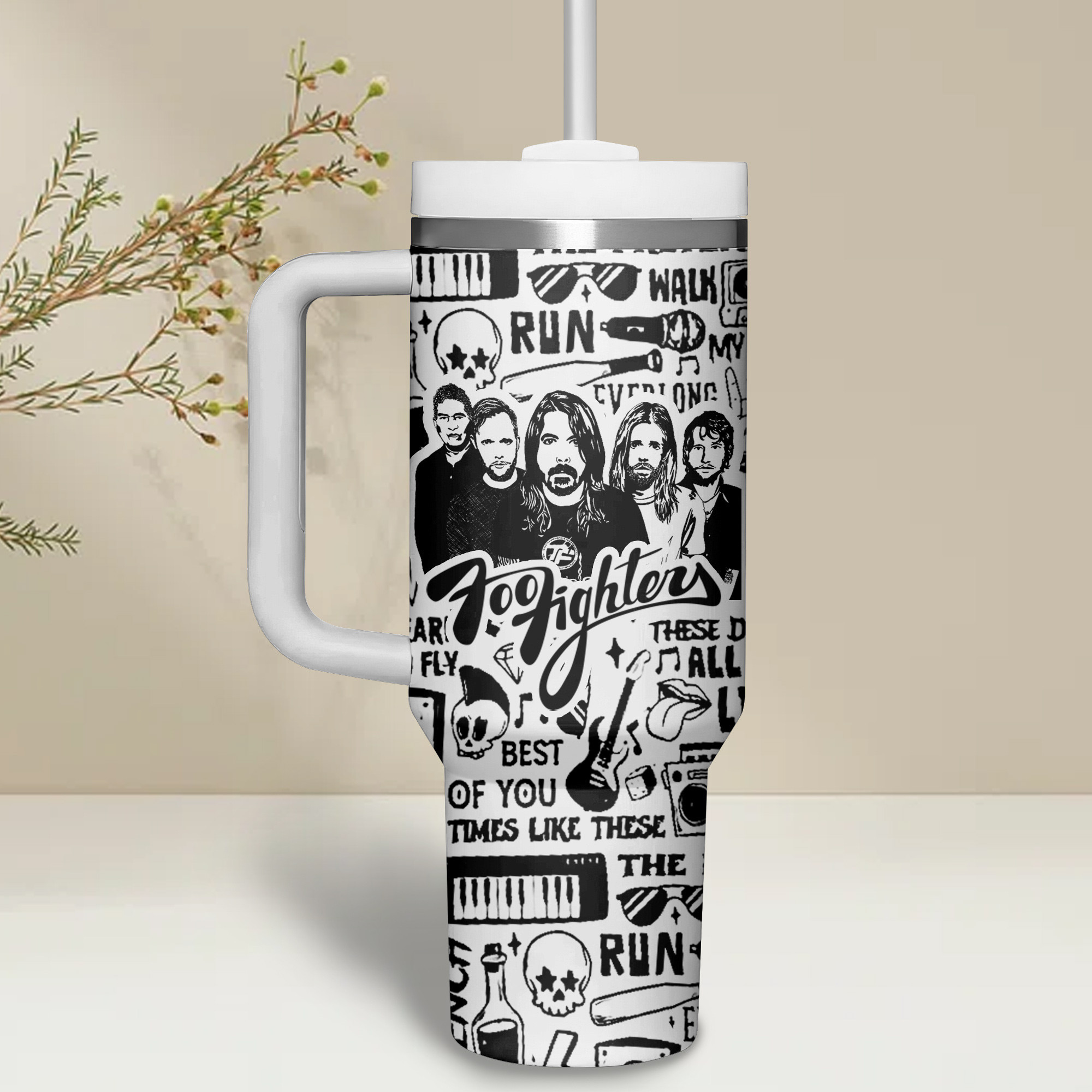 Foo Fighters Music Custom Stanley Cup 40 oz 30 oz Tumbler With Handle