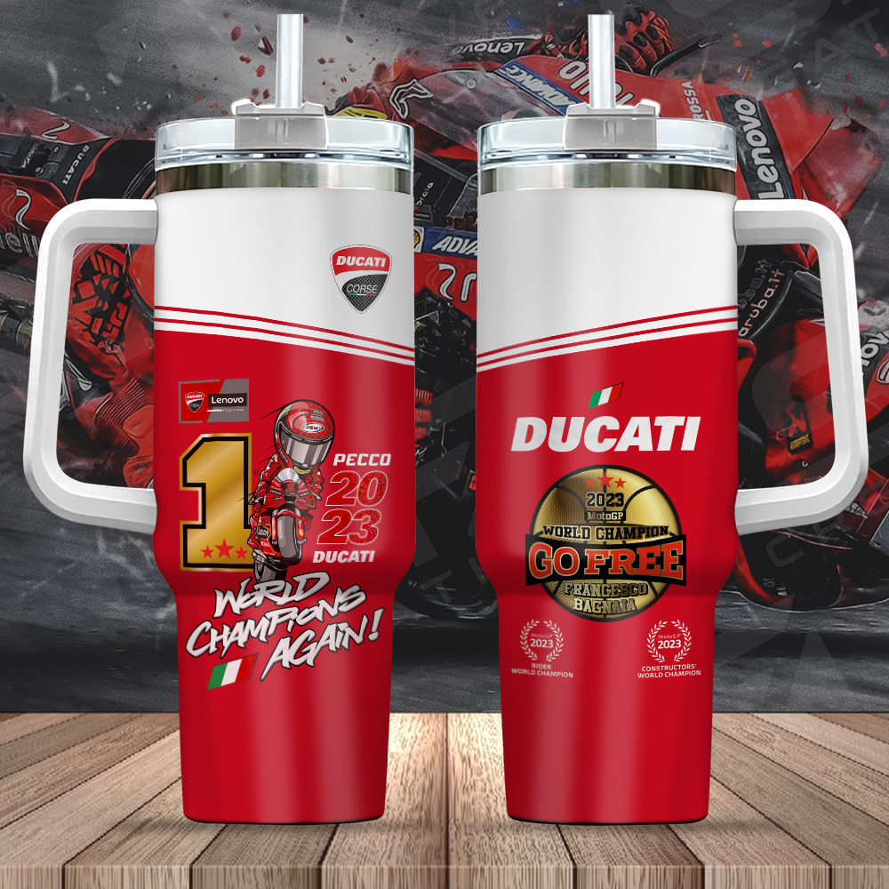 Francesco Bagnaia MotoGP Custom Stanley Cup 40 oz 30 oz Tumbler With Handle