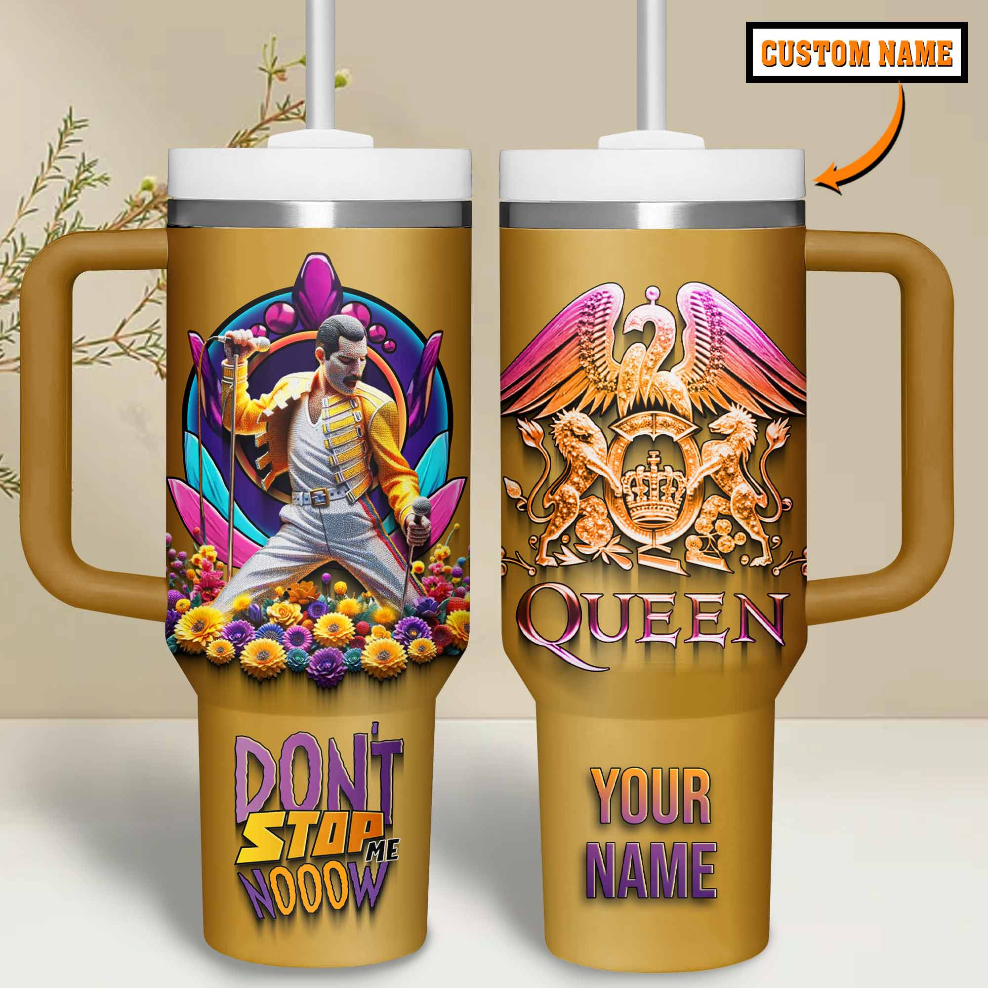 Freddie Mercury Music Custom Stanley Cup 40 oz 30 oz Tumbler With Handle