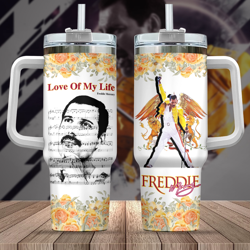 Freddie Mercury Queen Music Custom Stanley Cup 40 oz 30 oz Tumbler With Handle