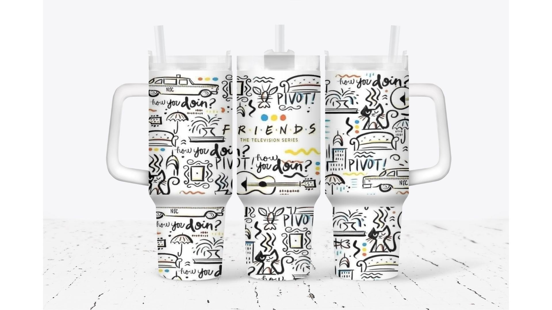Friends Custom Stanley Cup 40 oz 30 oz Tumbler With Handle