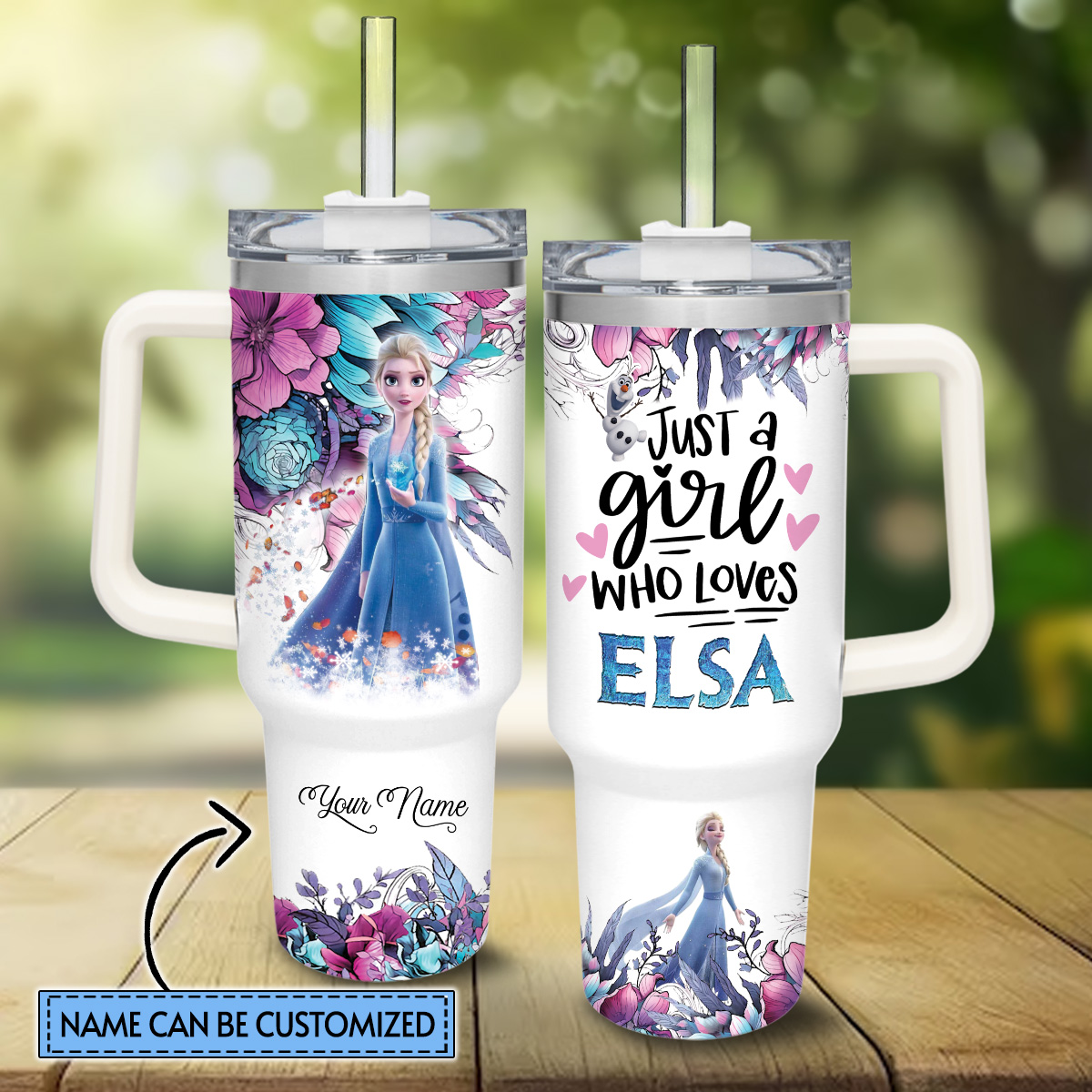 Frozen Disney Princess Cartoon Custom Stanley Cup 40 oz 30 oz Tumbler With Handle