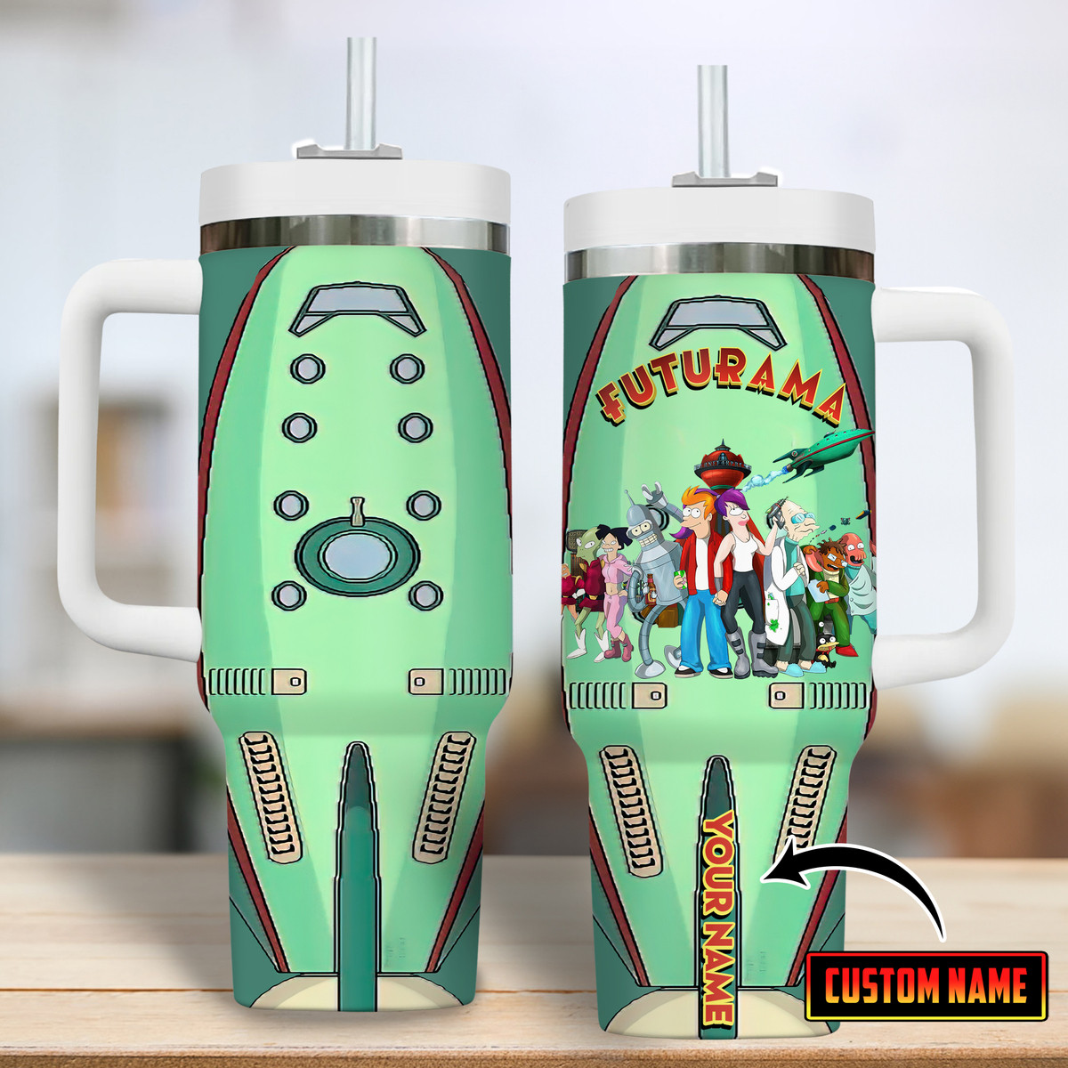 Futurama TV Series Custom Stanley Cup 40 oz 30 oz Tumbler With Handle