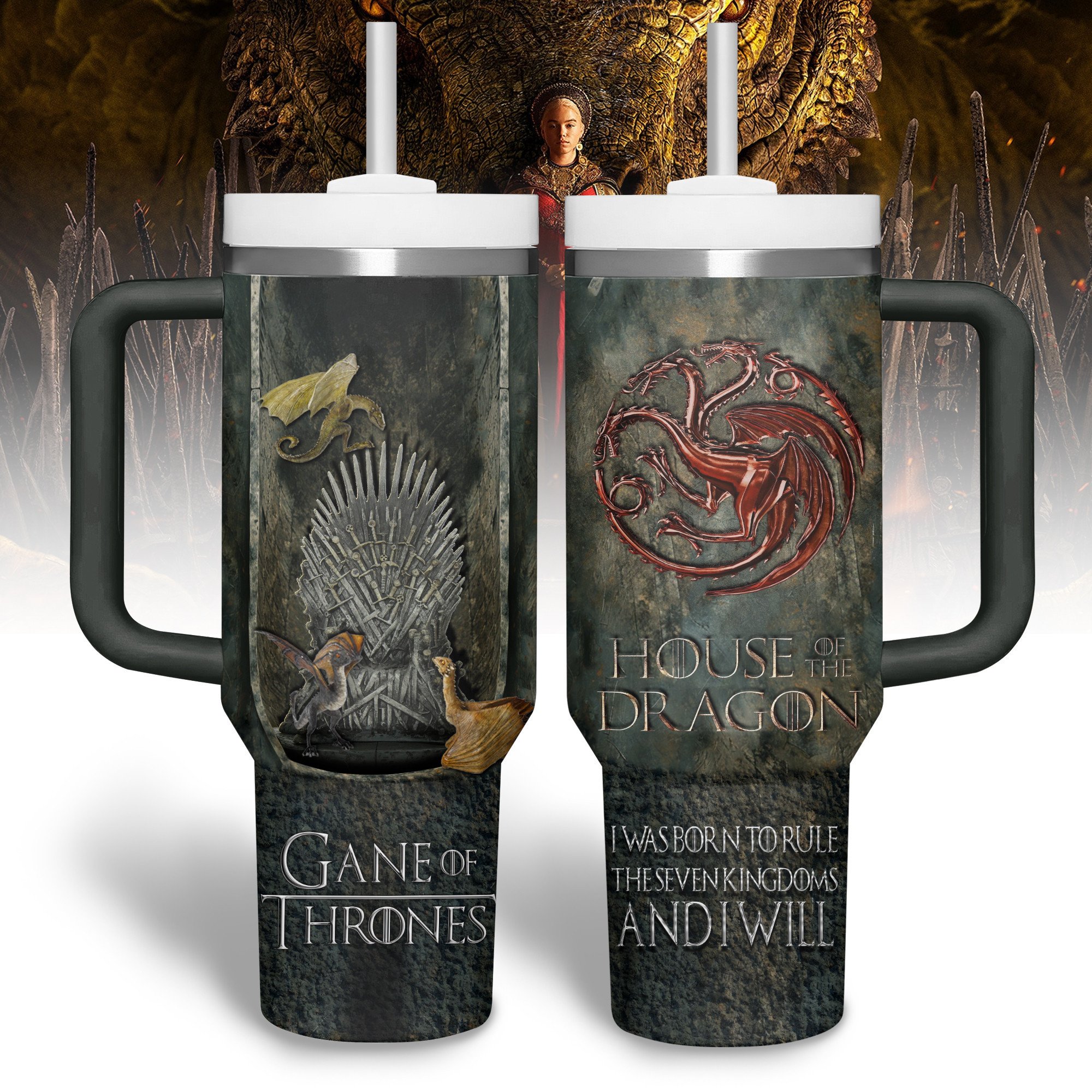 Game of Thrones TV Series Custom Stanley Cup 40 oz 30 oz Tumbler With Handle