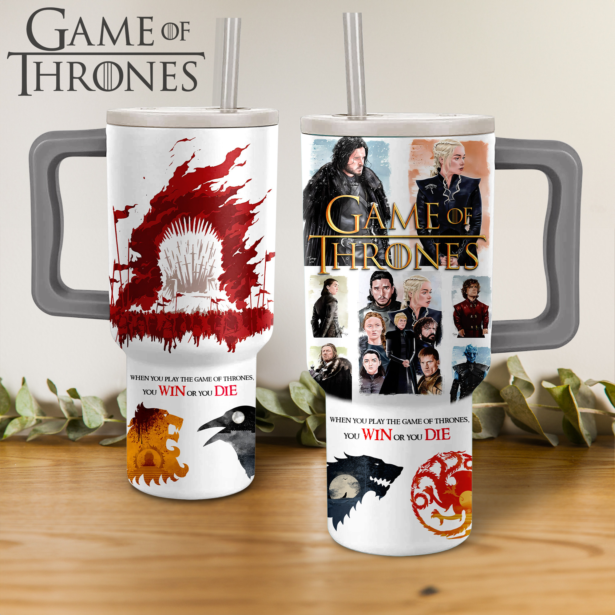 Game of Thrones TV Series Custom Stanley Cup 40 oz 30 oz Tumbler With Handle
