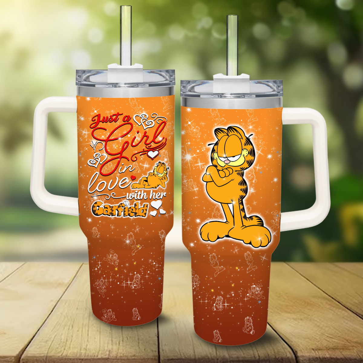 Garfield Cartoon Custom Stanley Cup 40 oz 30 oz Tumbler With Handle