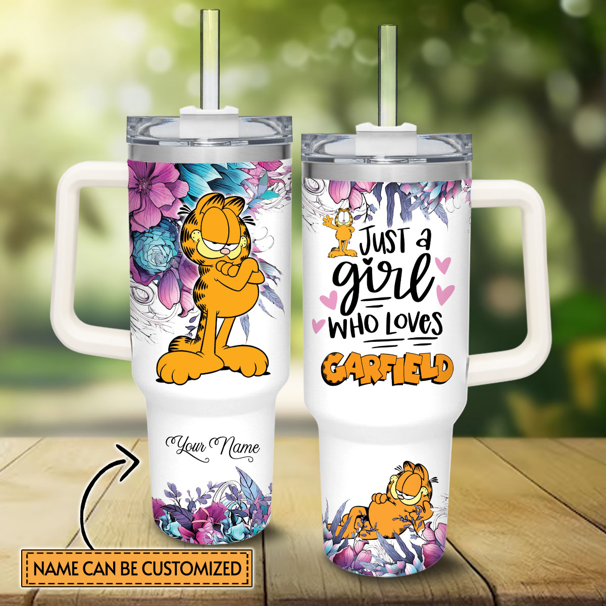 Garfield Cartoon Custom Stanley Cup 40 oz 30 oz Tumbler With Handle