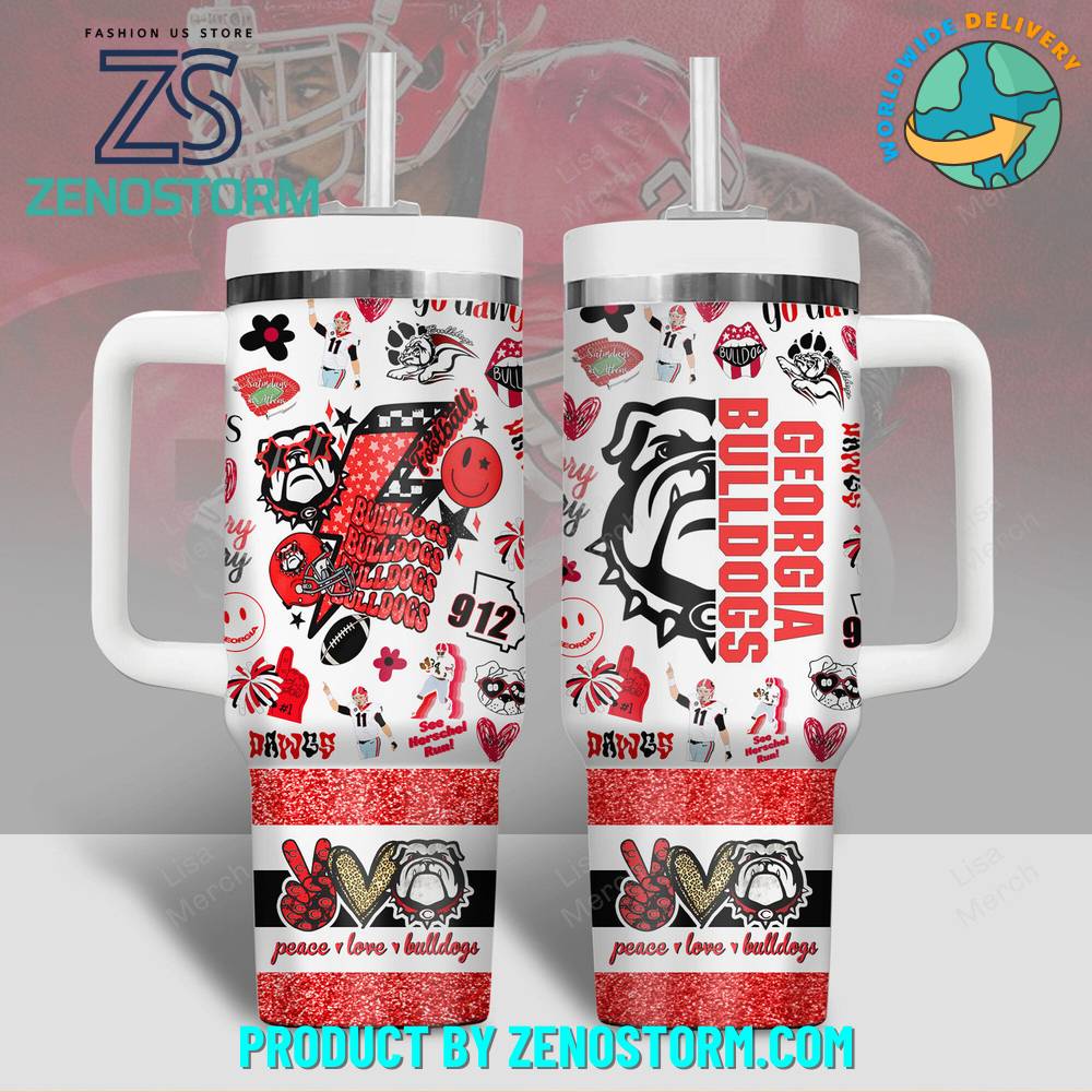 Georgia Bulldogs NCAA Custom Stanley Cup 40 oz 30 oz Tumbler With Handle