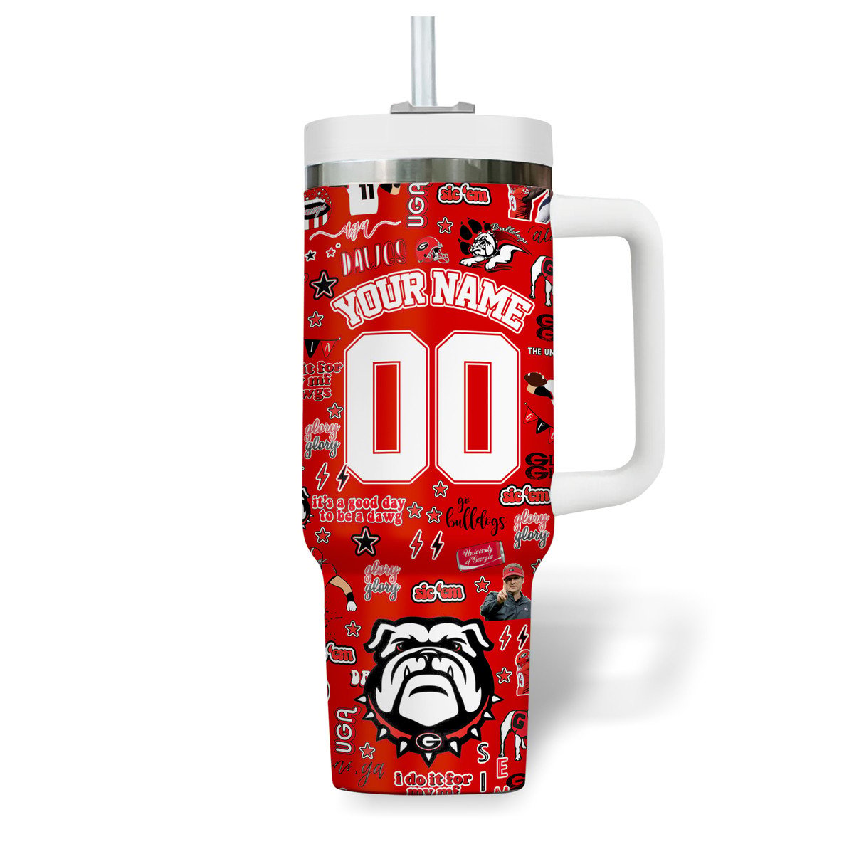 Georgia Bulldogs NCAA Custom Stanley Cup 40 oz 30 oz Tumbler With Handle