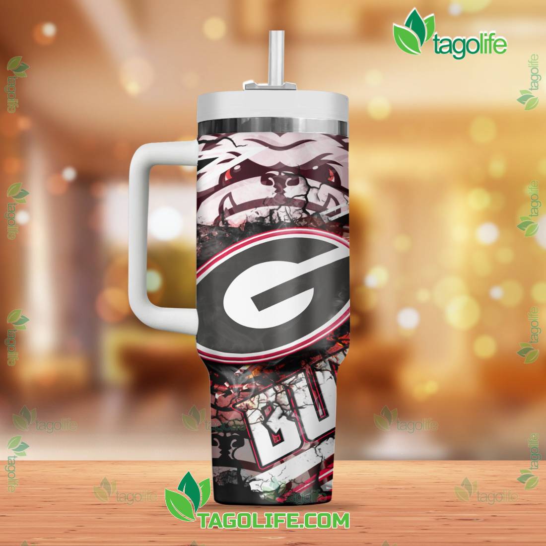 Georgia Bulldogs NCAA Custom Stanley Cup 40 oz 30 oz Tumbler With Handle
