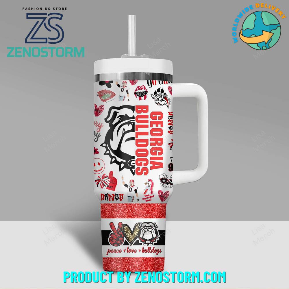 Georgia Bulldogs NCAA Custom Stanley Cup 40 oz 30 oz Tumbler With Handle