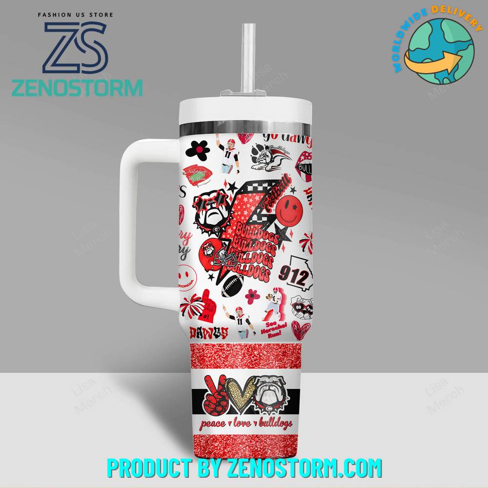 Georgia Bulldogs NCAA Custom Stanley Cup 40 oz 30 oz Tumbler With Handle