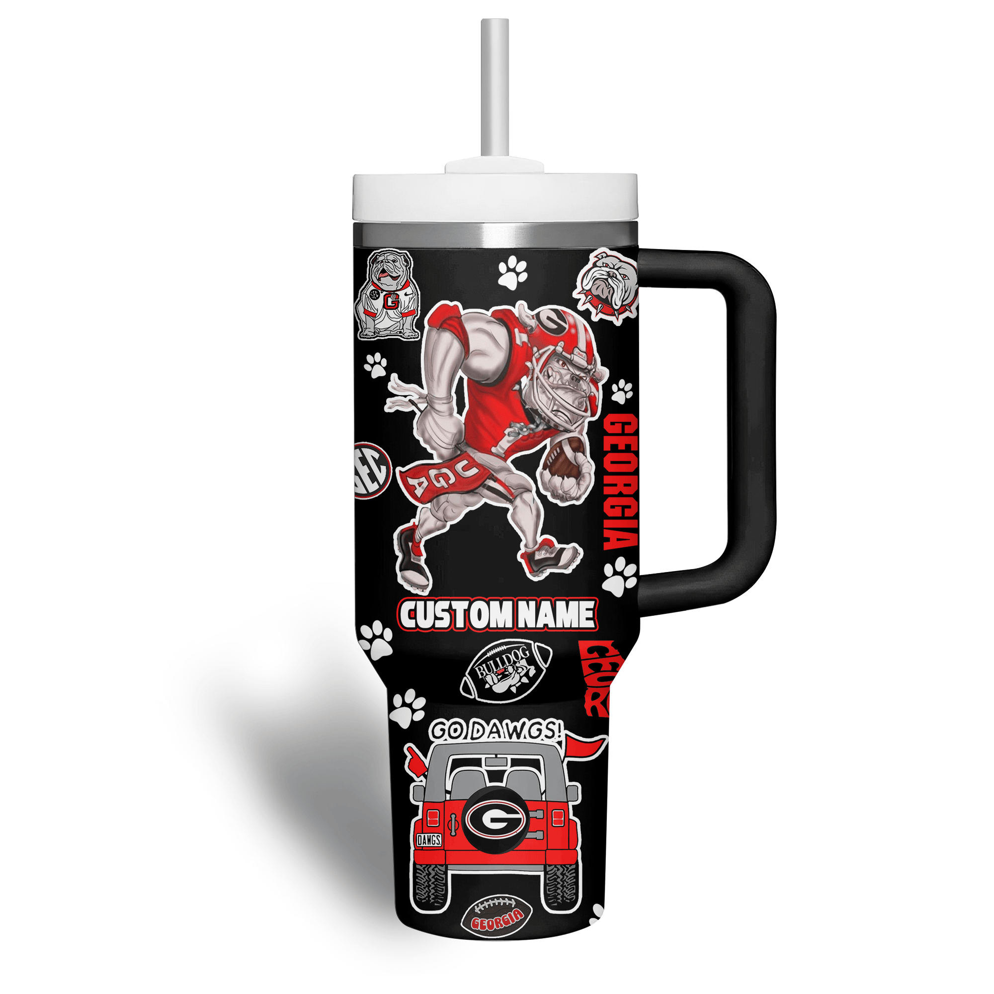 Georgia Bulldogs NCAA Custom Stanley Cup 40 oz 30 oz Tumbler With Handle