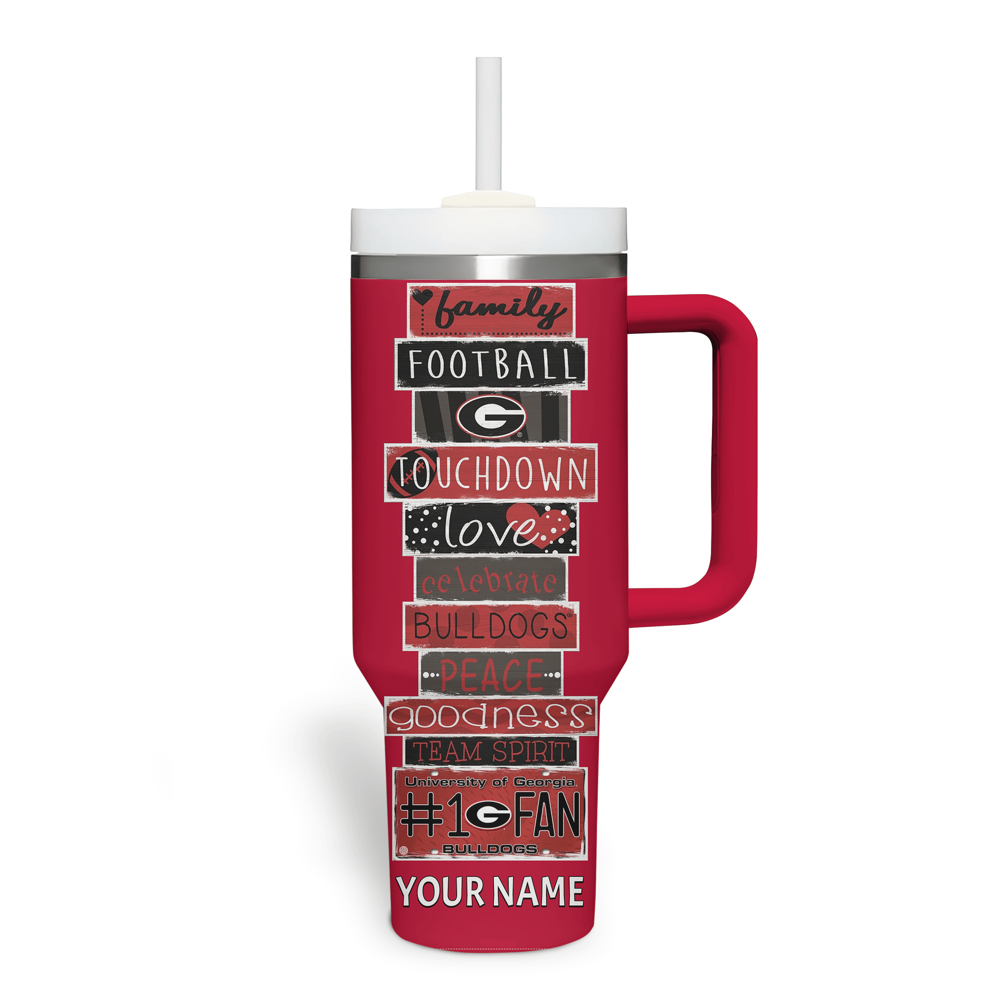 Georgia Bulldogs NCAA Sports Custom Stanley Cup 40 oz 30 oz Tumbler With Handle