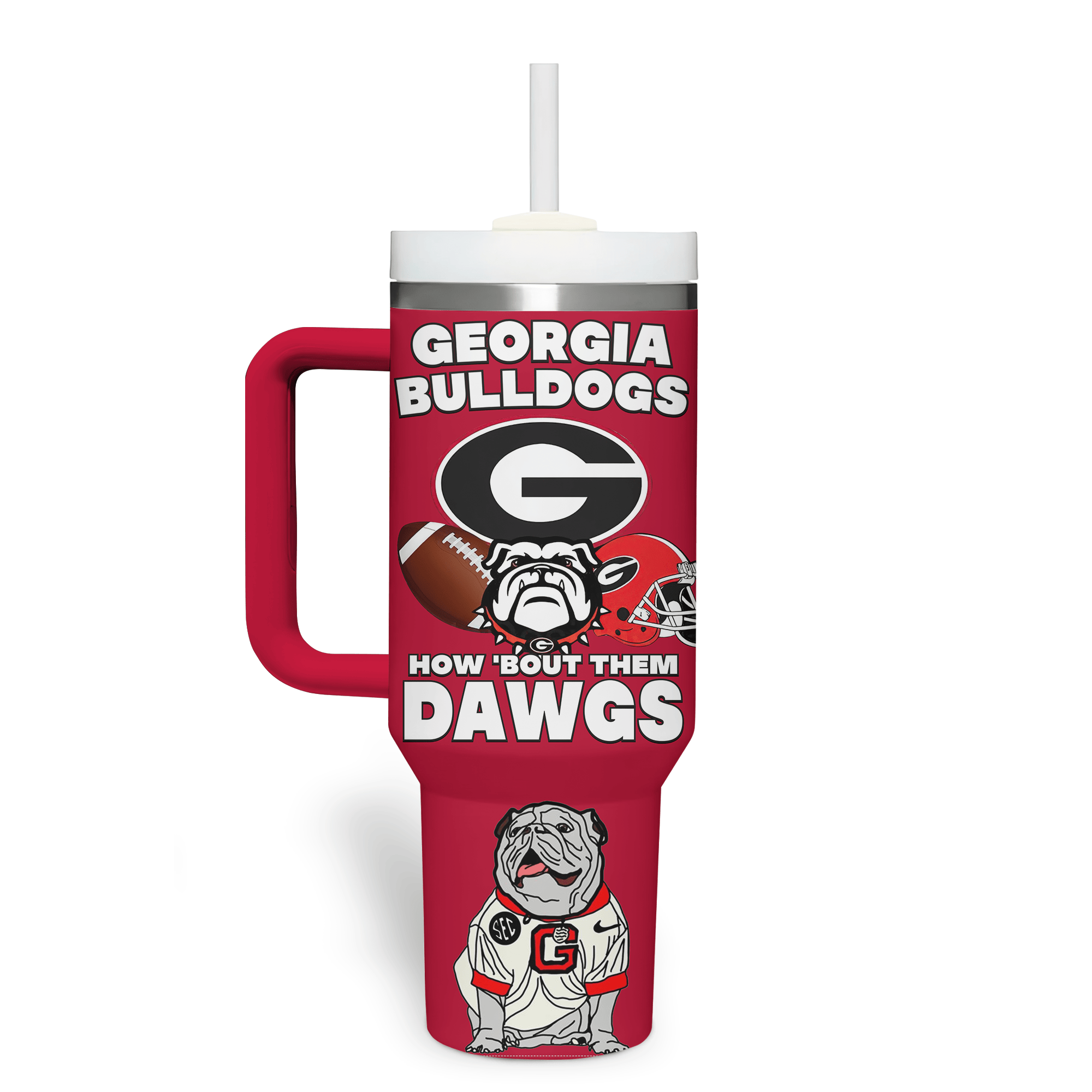Georgia Bulldogs NCAA Sports Custom Stanley Cup 40 oz 30 oz Tumbler With Handle