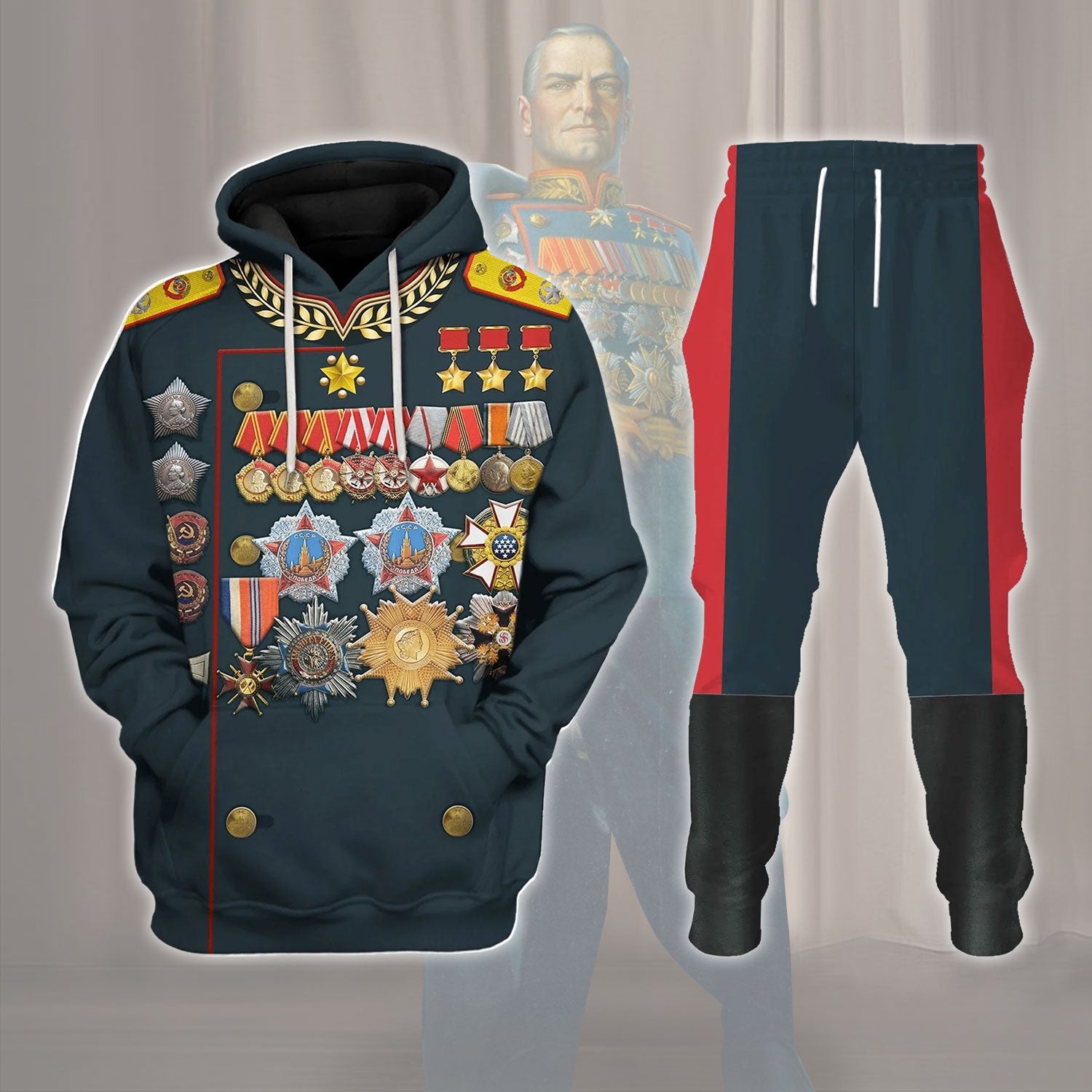Georgy Zhukov Soviet General and Marshal Of The Soviet Costume Hoodie Sweatshirt T-Shirt Sweatpants Tracksuit - Stormmerch Exclusive