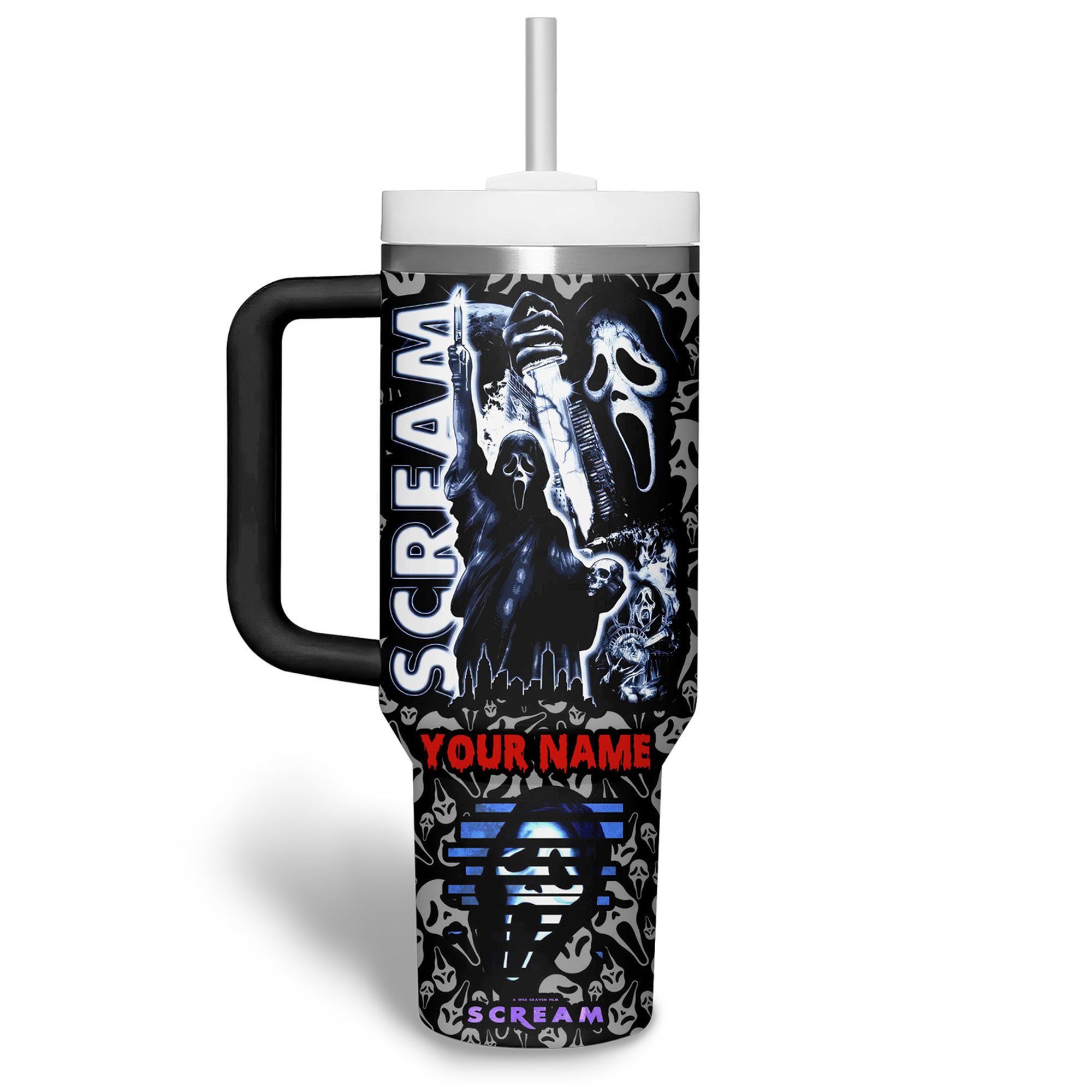 Ghostface Scream Movies Custom Stanley Cup 40 oz 30 oz Tumbler With Handle