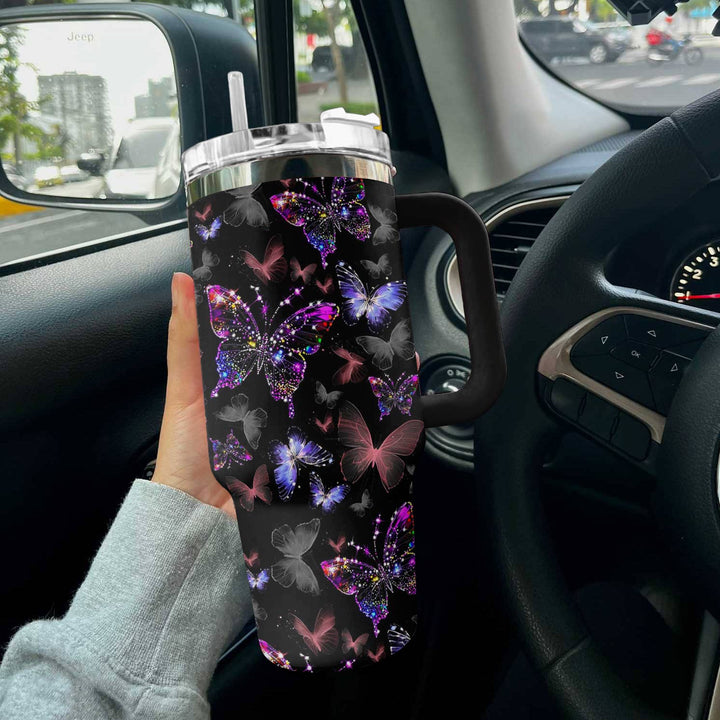 Glowing Butterfly Custom Stanley Cup 40 oz 30 oz Tumbler With Handle