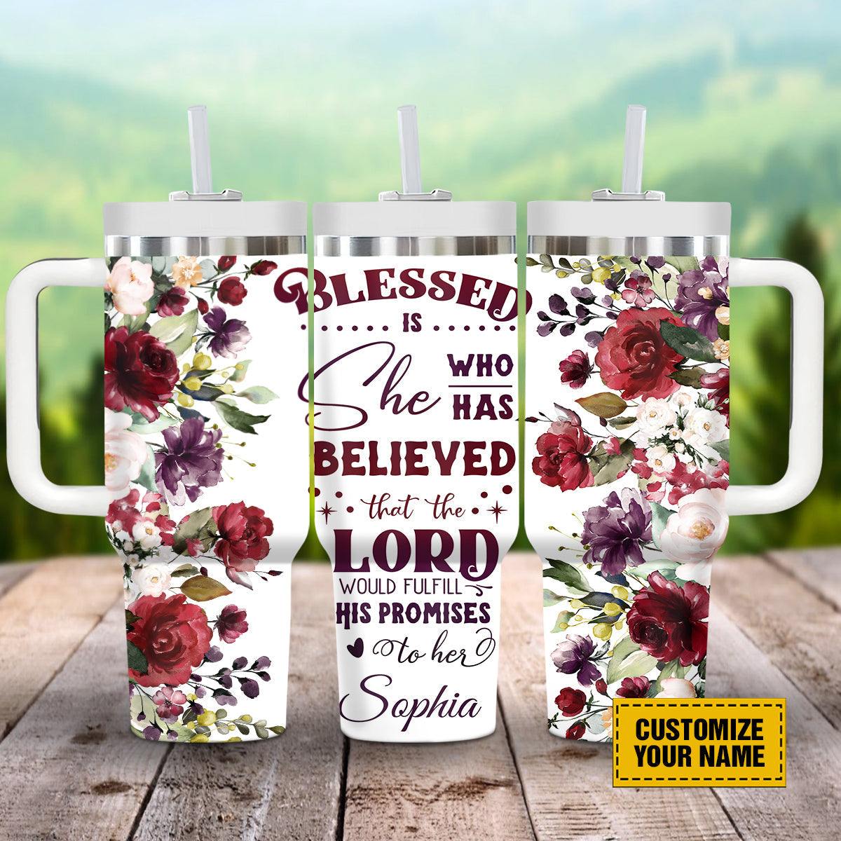 God Lord Rose Custom Stanley Cup 40 oz 30 oz Tumbler With Handle