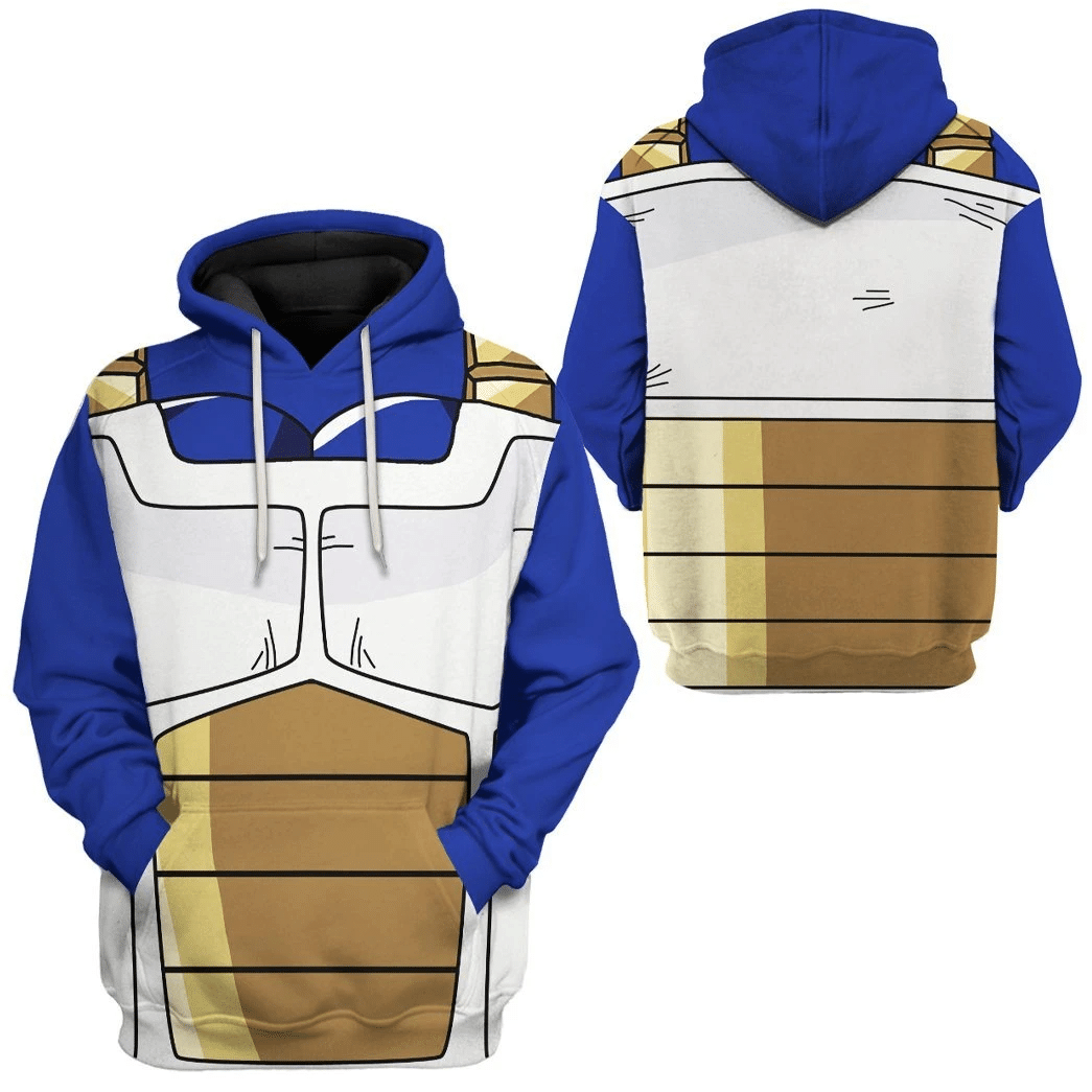 Goku Vegeta Saiyan Battle Armor Dragon Ball Z Costume Hoodie Sweatshirt T-Shirt Sweatpants Tracksuit - Stormmerch Exclusive