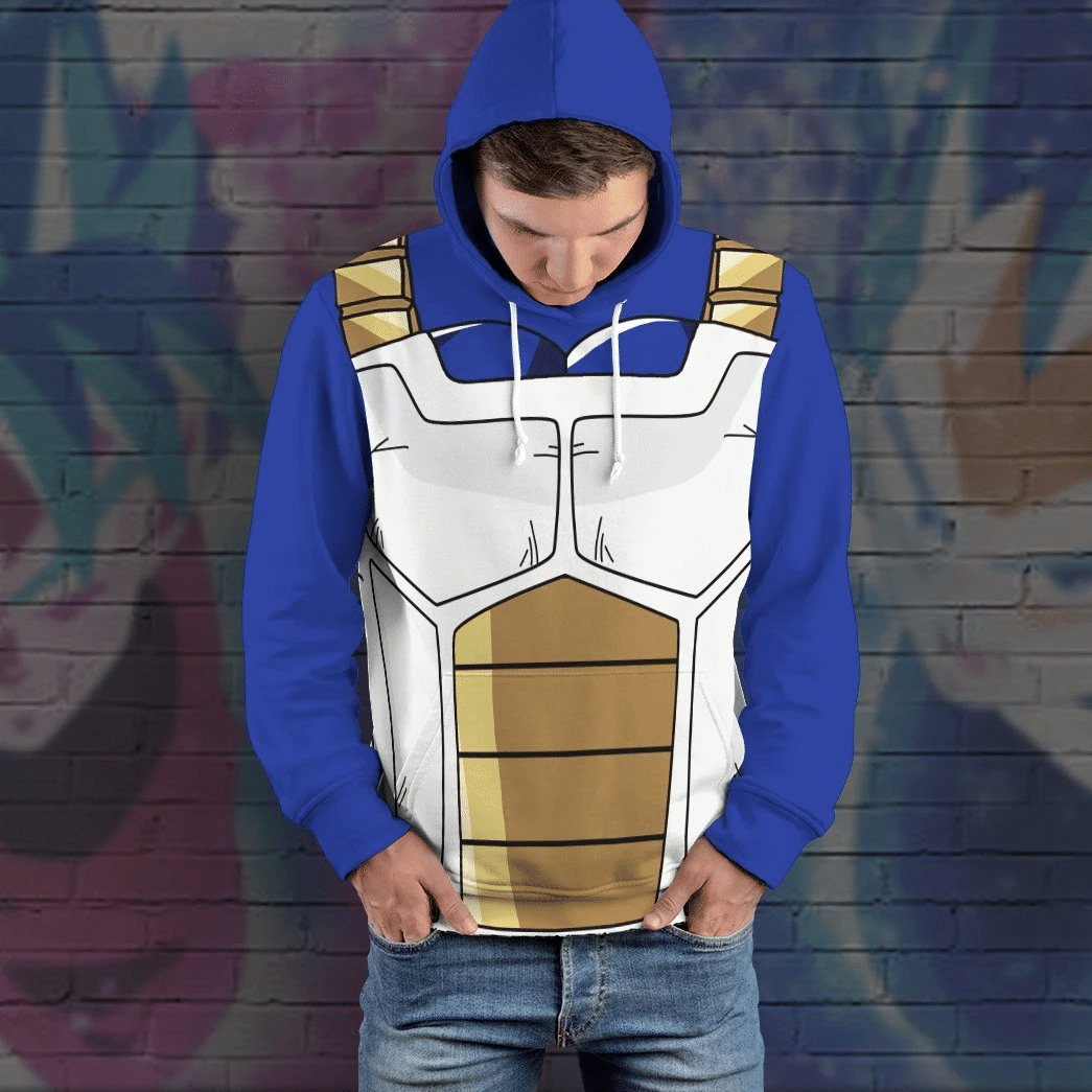 Goku Vegeta Saiyan Battle Armor Dragon Ball Z Costume Hoodie Sweatshirt T-Shirt Sweatpants Tracksuit - Stormmerch Exclusive