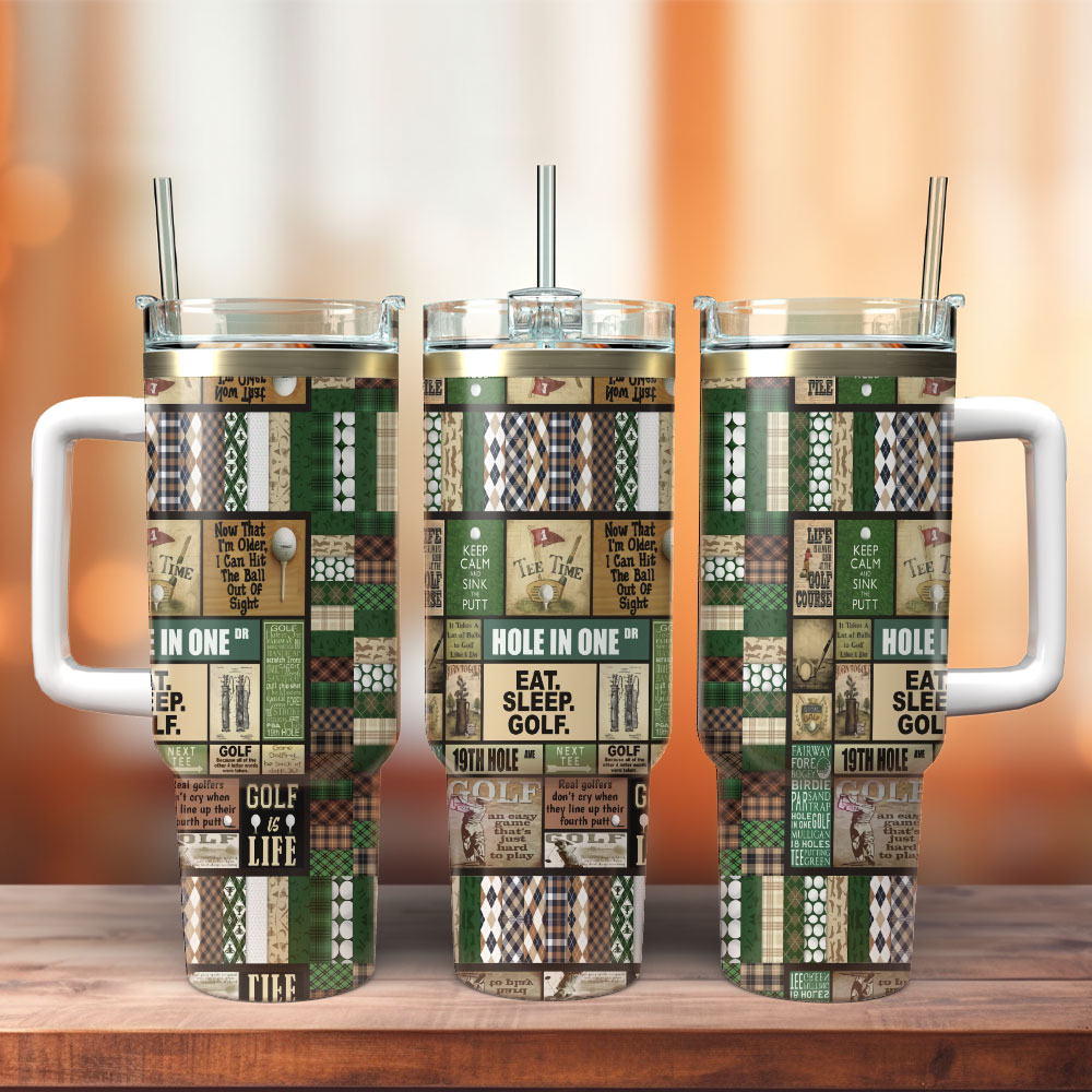 Golf Eat Sleep Custom Stanley Cup 40 oz 30 oz Tumbler With Handle