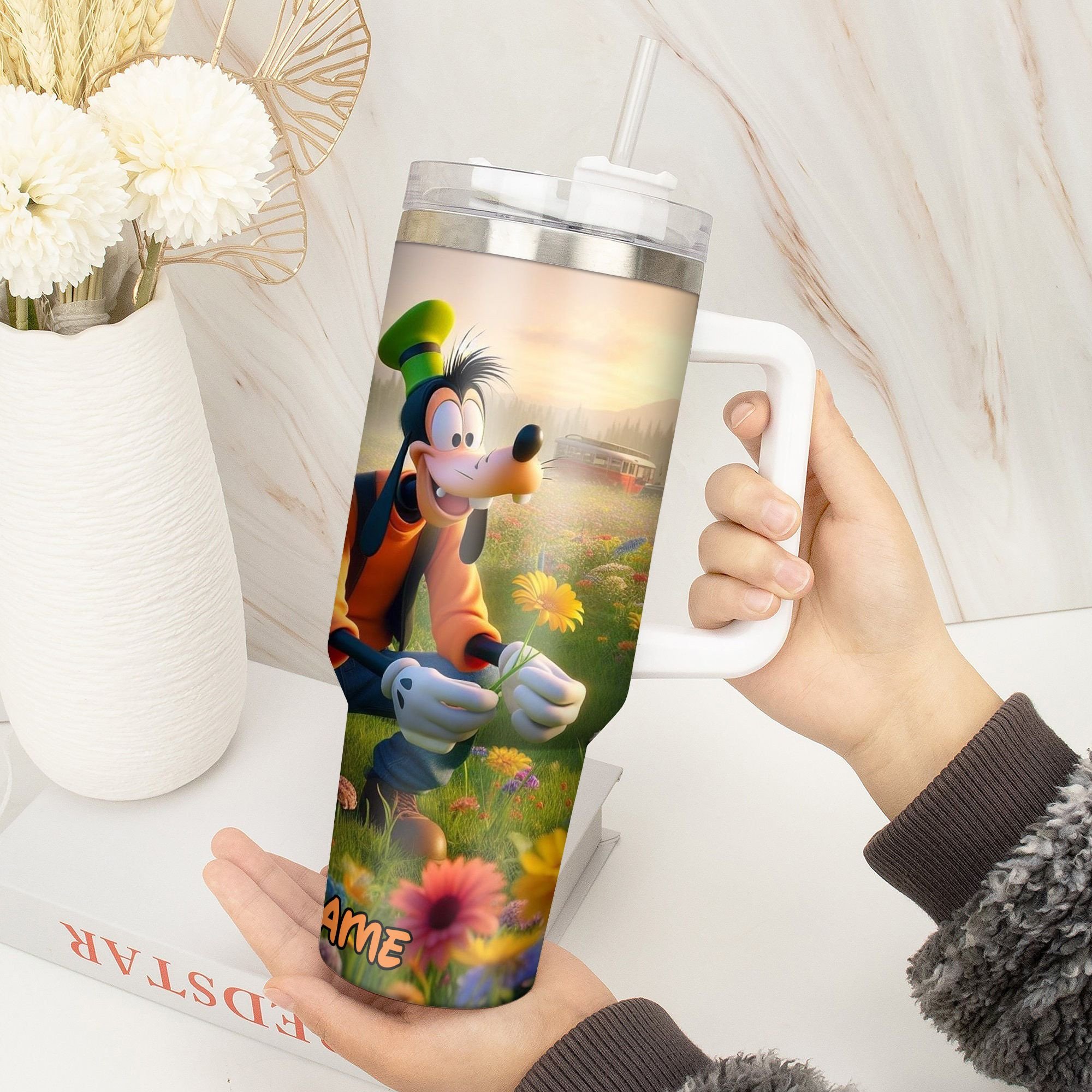 Goofy Cartoon Custom Stanley Cup 40 oz 30 oz Tumbler With Handle